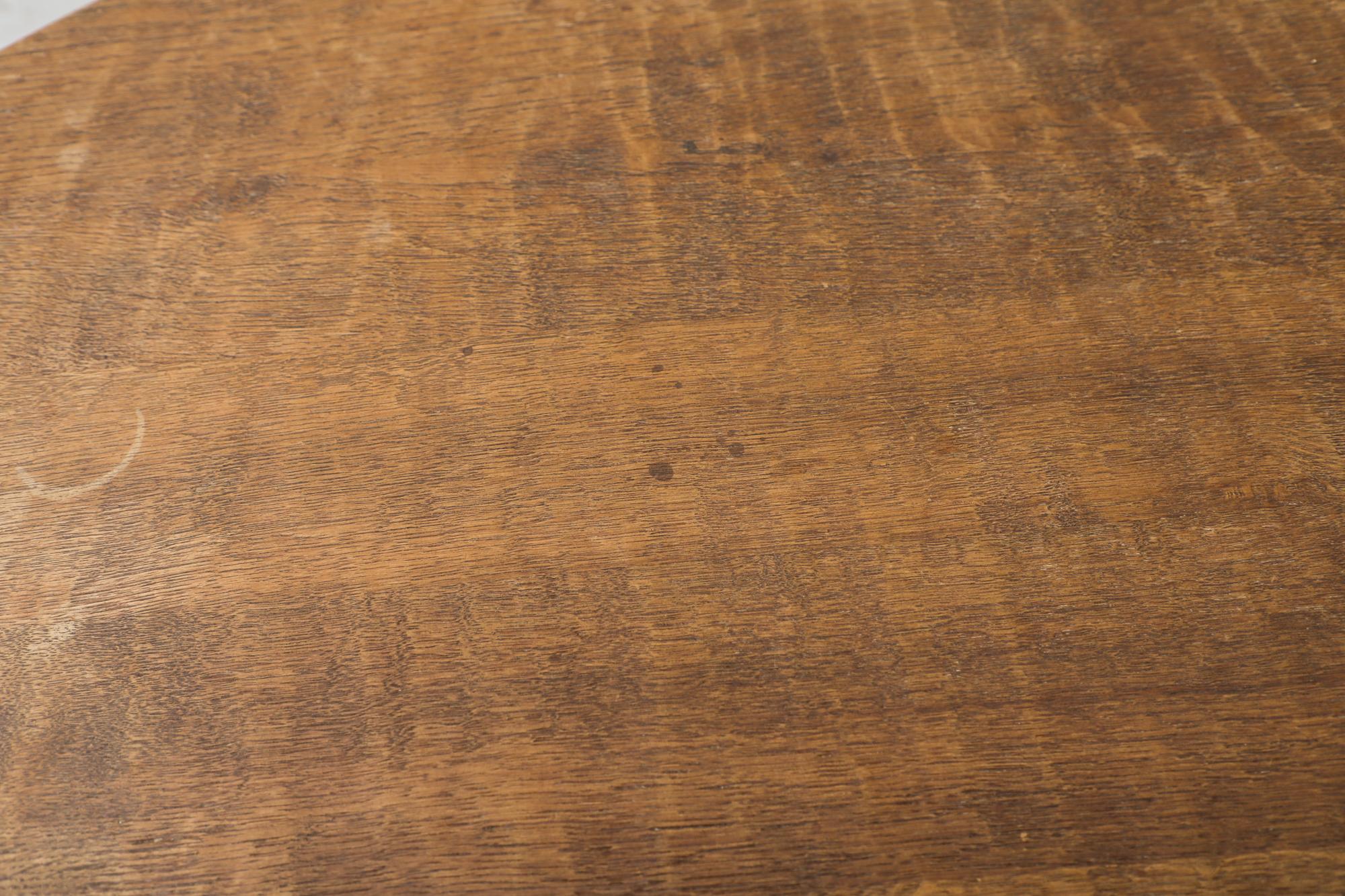 Pierre Chapo Inspired Chunky Brutalist Oak Coffee Table 8