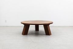 Pierre Chapo Inspired Chunky Brutalist Oak Coffee Table