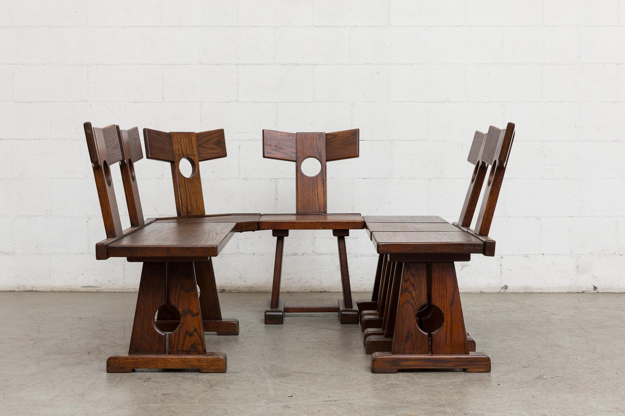 Late 20th Century Pierre Chapo Inspired Corner Seating Unit