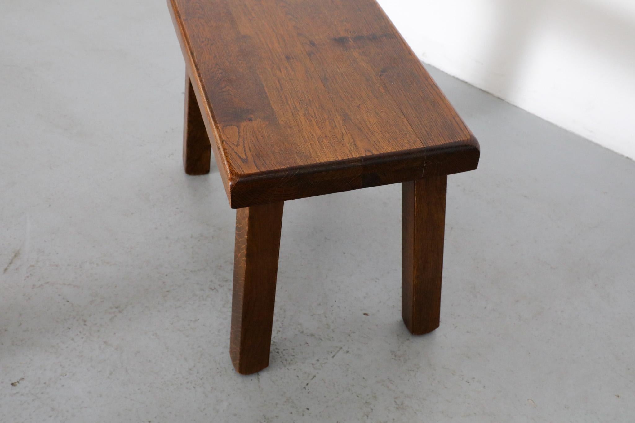 Pierre Chapo Inspired Dark Oak Brutalist Nesting Tables 11
