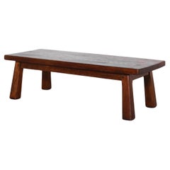 Vintage Pierre Chapo Inspired Heavy Oak Table or Bench