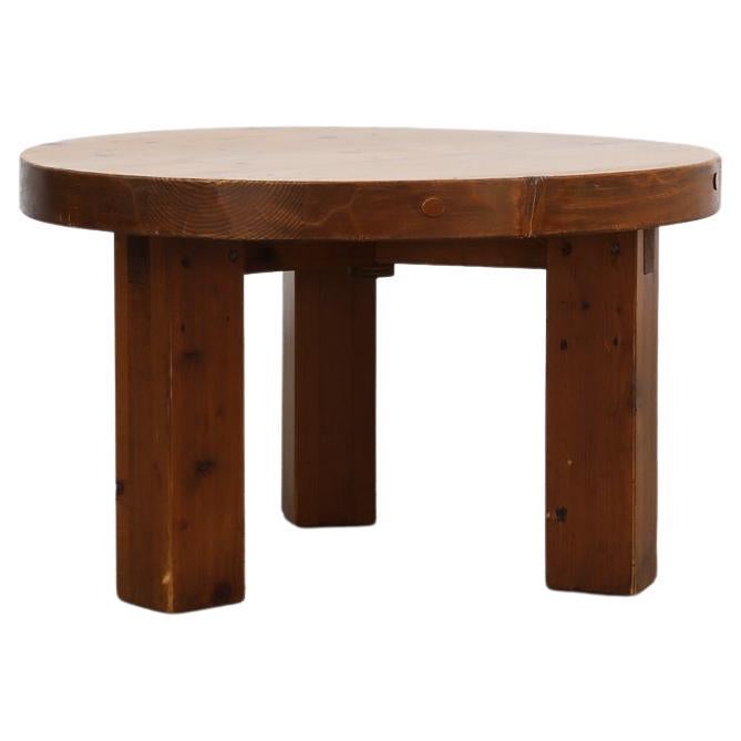 Pierre Chapo Inspired Heavy Pine Brutalist Side Table