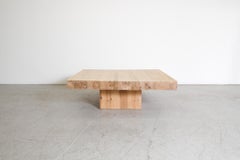 Pierre Chapo Inspired Heavy Square Pine Coffee Table
