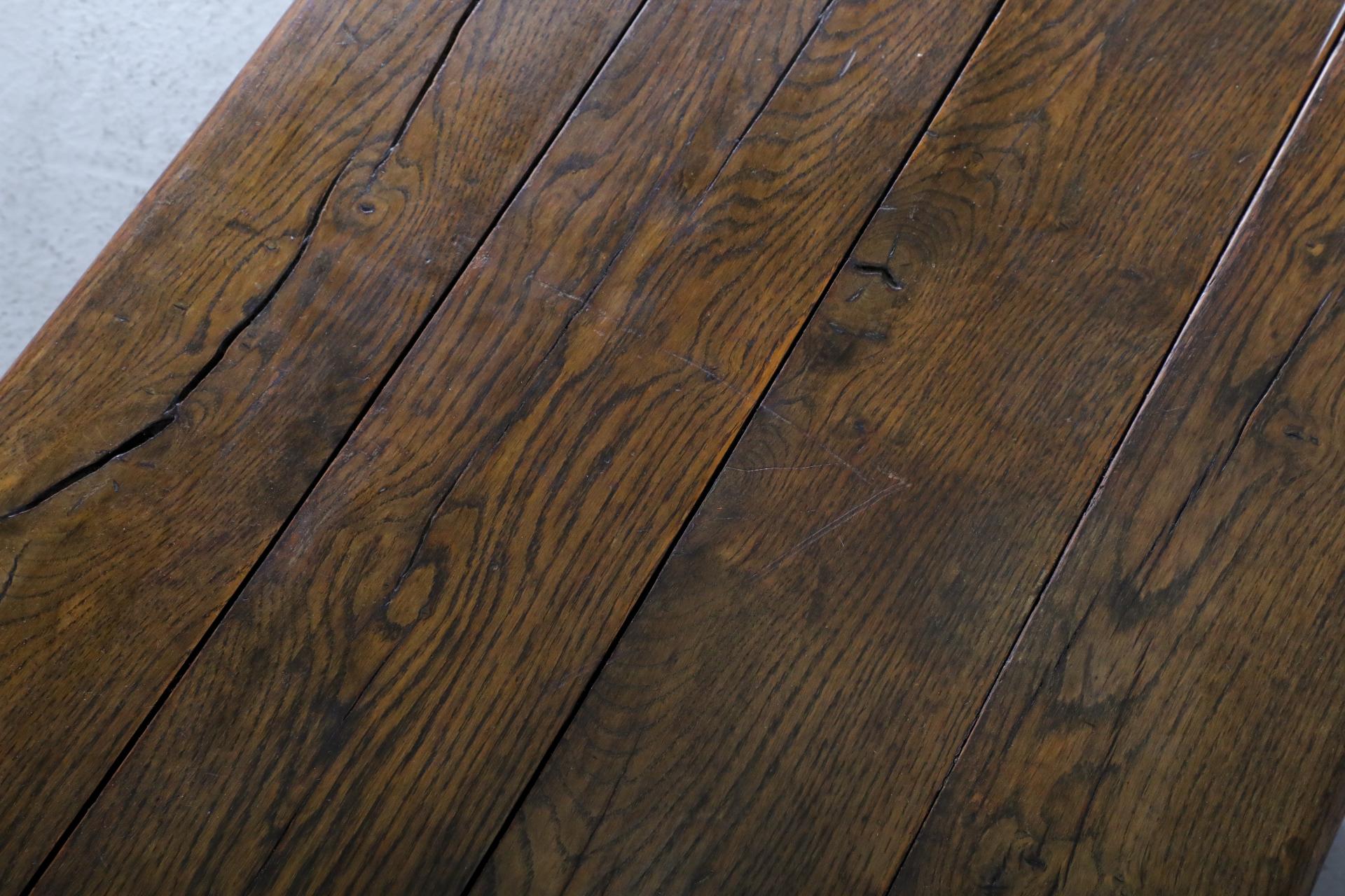 Pierre Chapo Inspired, Low, Heavy Oak Coffee Table 11