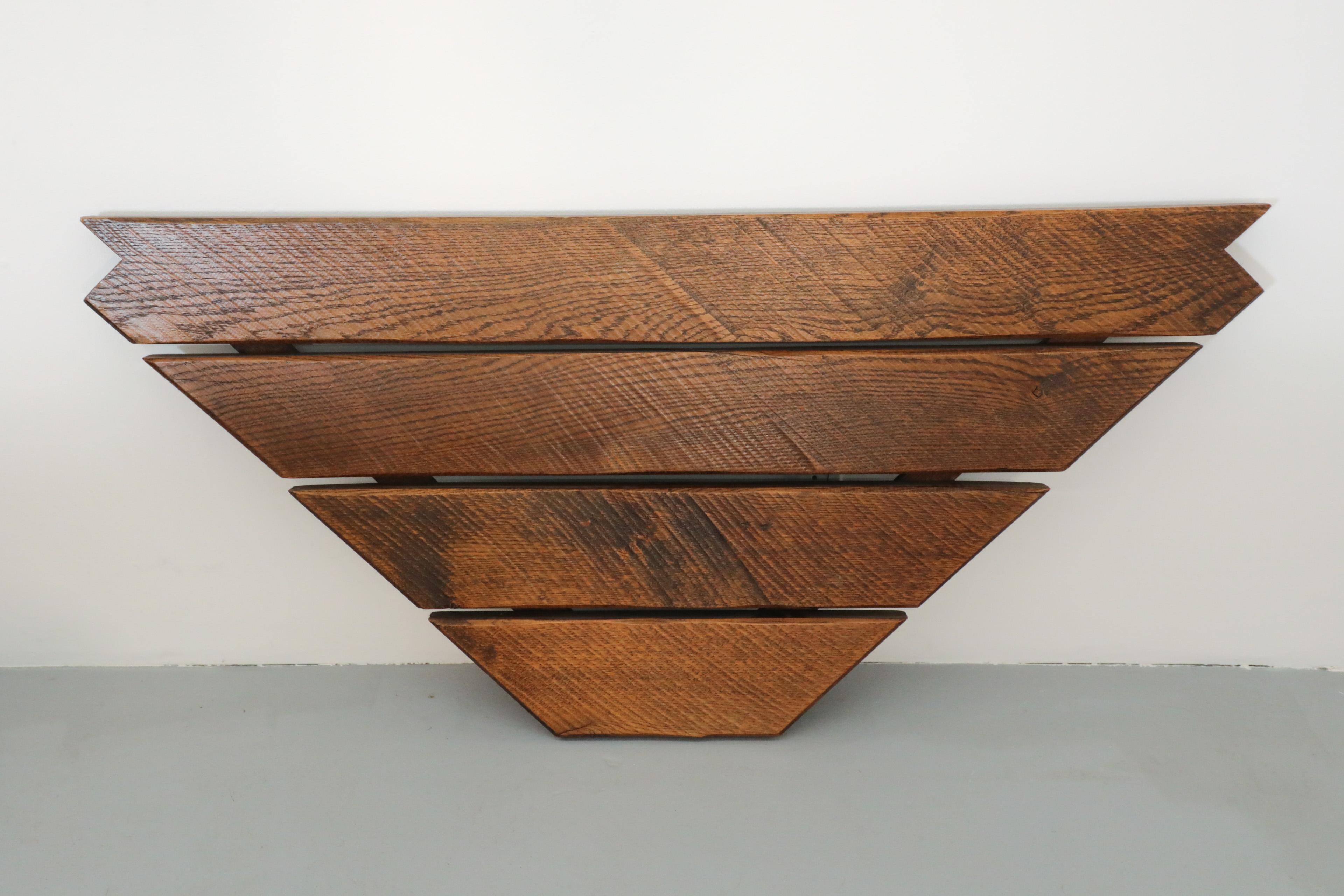 Pierre Chapo Inspired Oak Brutalist Sectional Sofa w/ Built In Corner Table 13