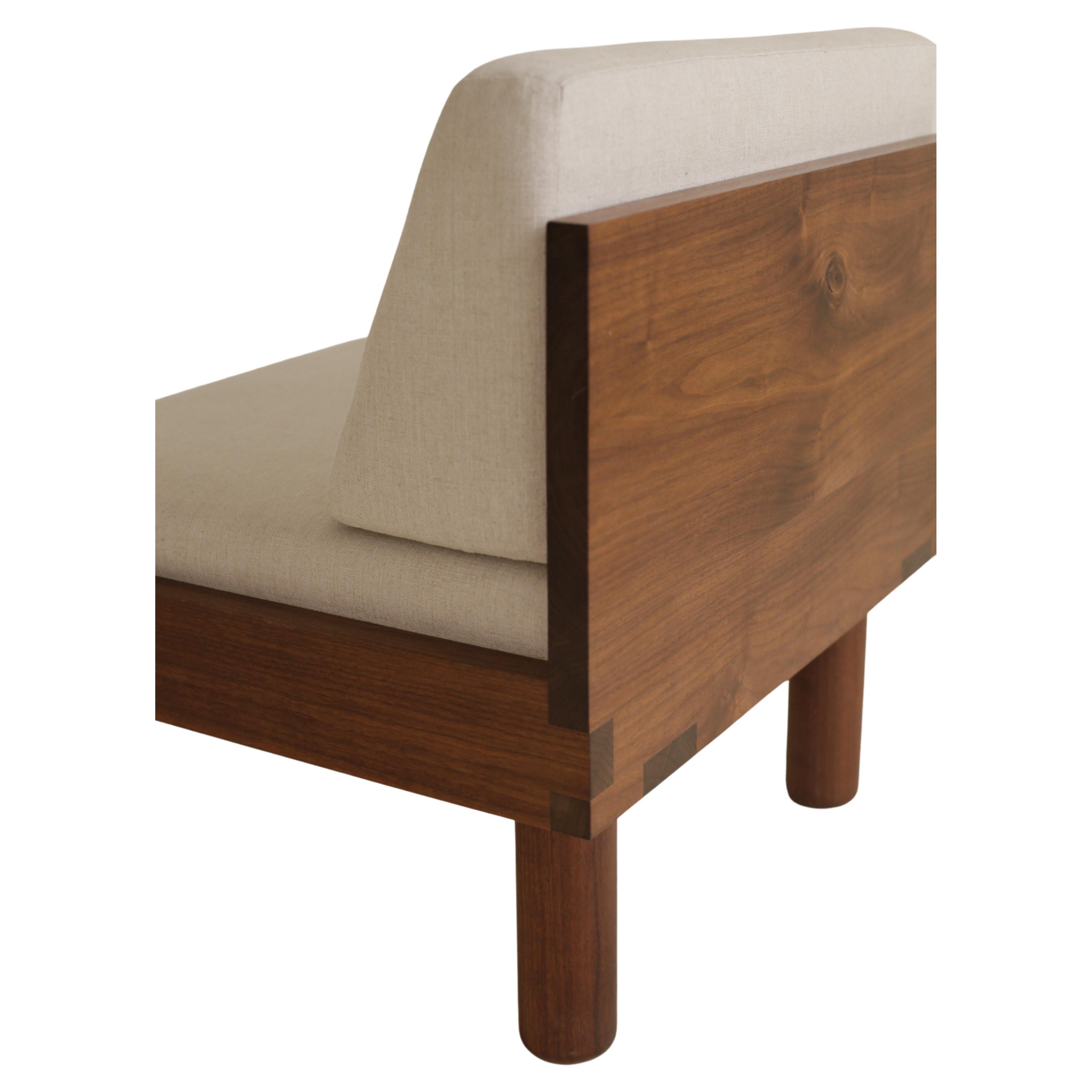 Américain Pierre Chapo Inspired Slipper Chair Upholstered and in Walnut by Boyd & Allister en vente