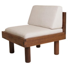 Pierre Chapo Inspired Slipper Chair Upholstered and in Walnut by Boyd & Allister