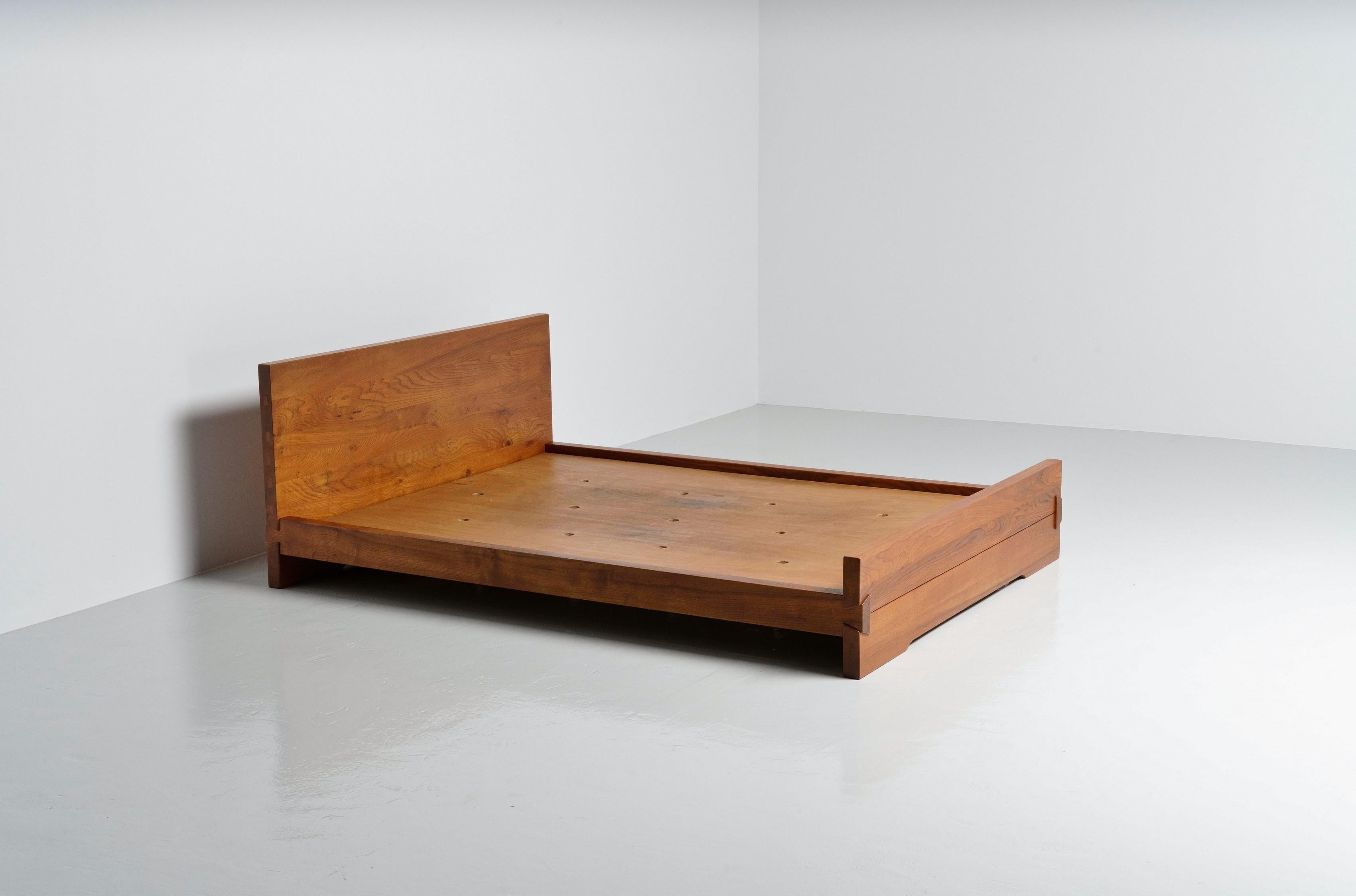 French Pierre Chapo L02 B Louis Bed in Elm France 1965