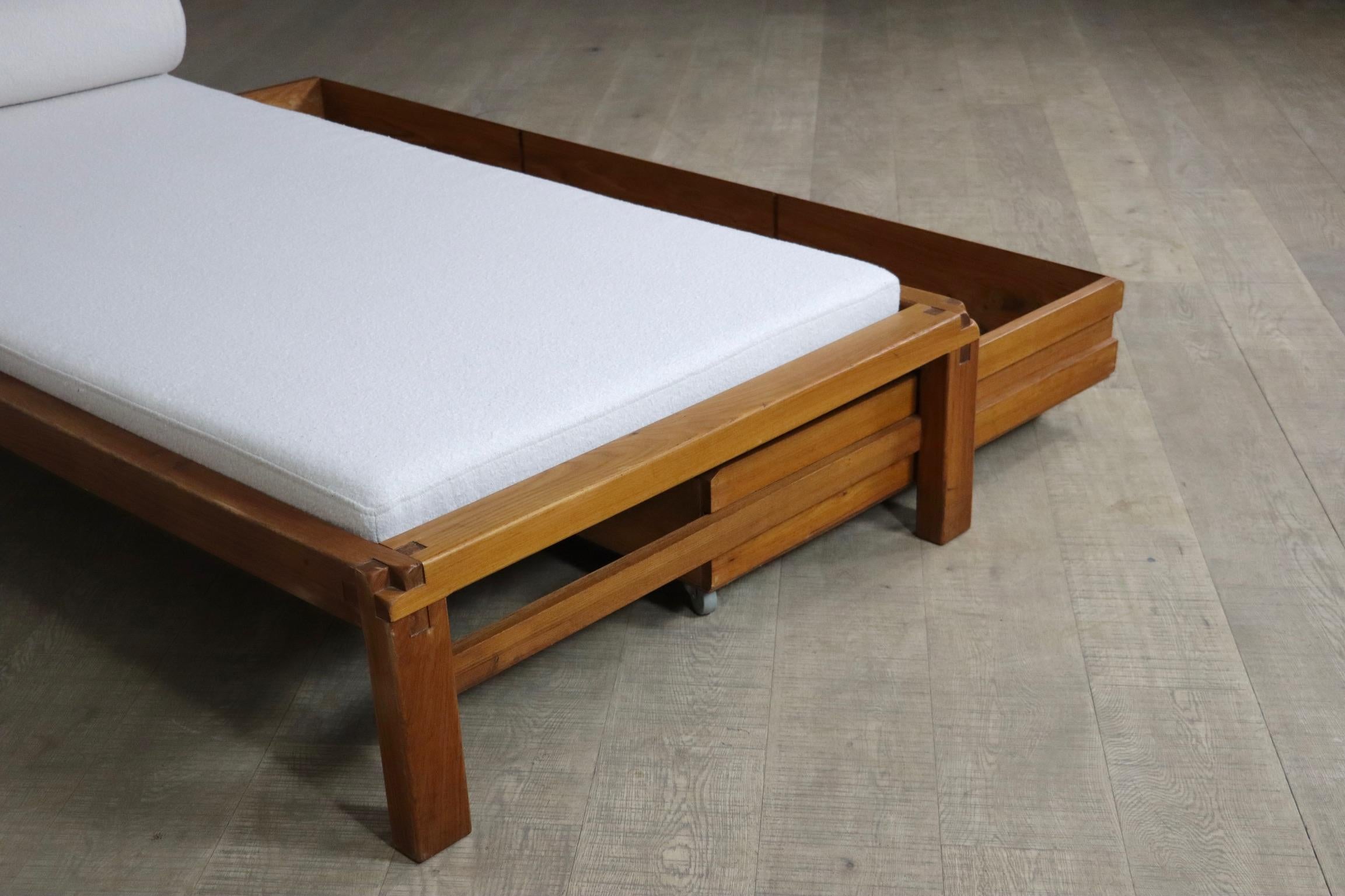 Pierre Chapo L03 Daybed In Solid Elm, France 1960s For Sale 5