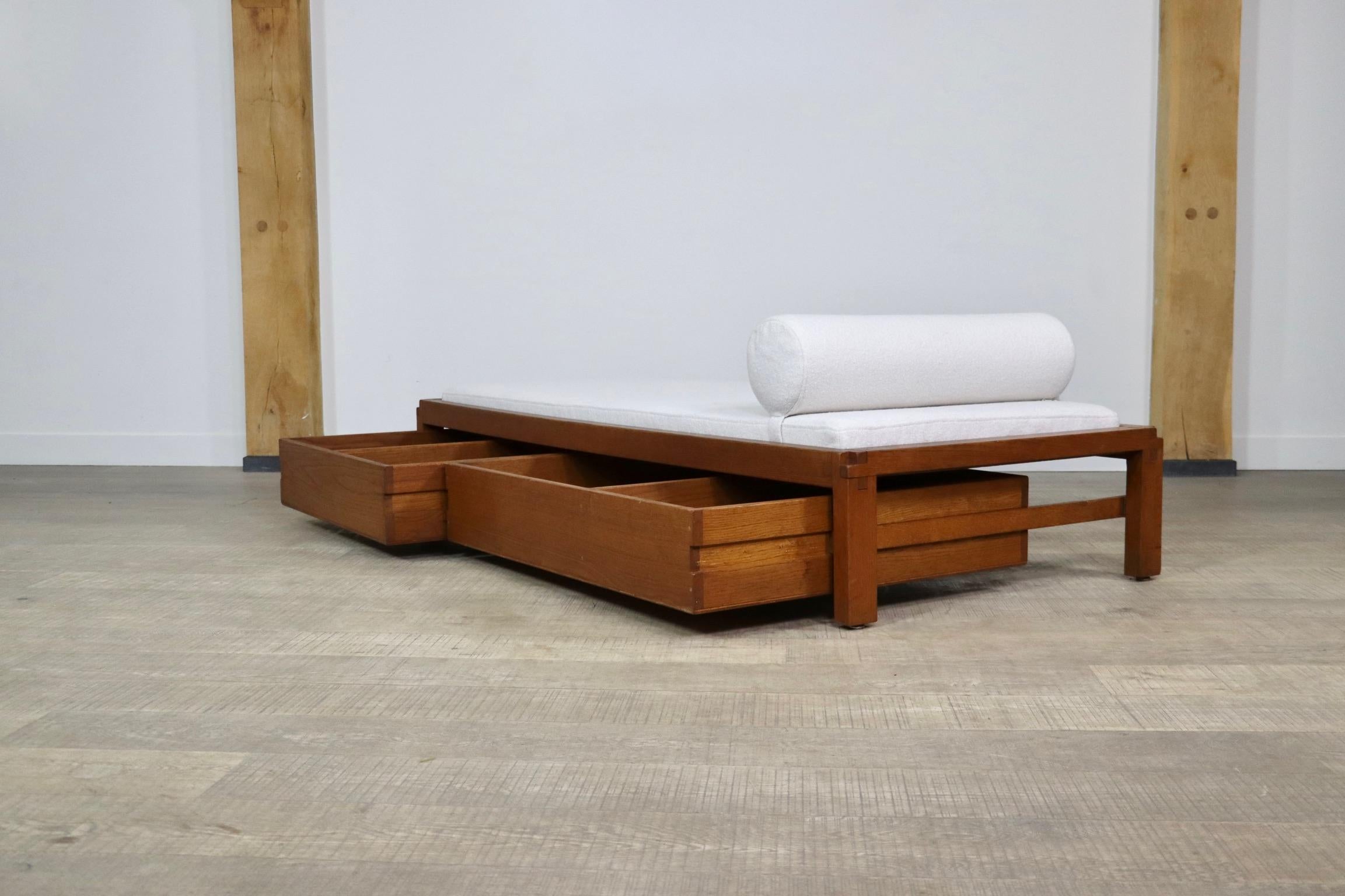 Pierre Chapo L03 Daybed In Solid Elm, France 1960s 6