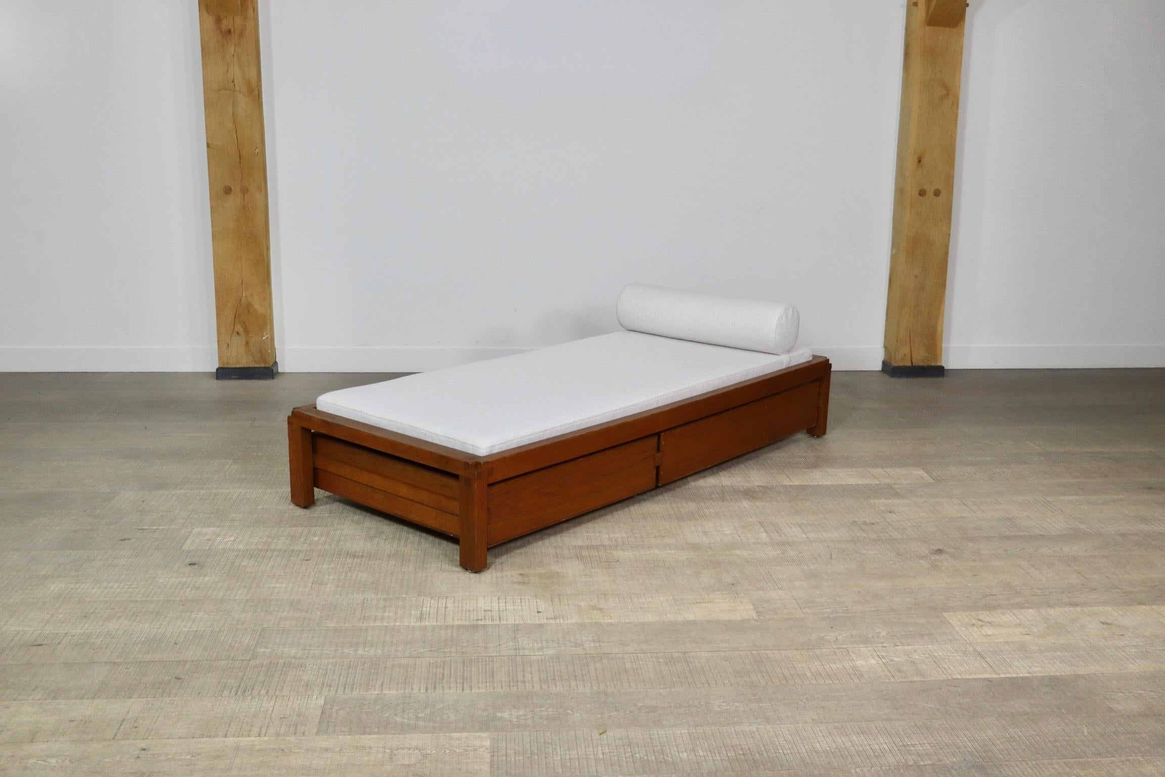 Pierre Chapo L03 Daybed In Solid Elm, France 1960s 7