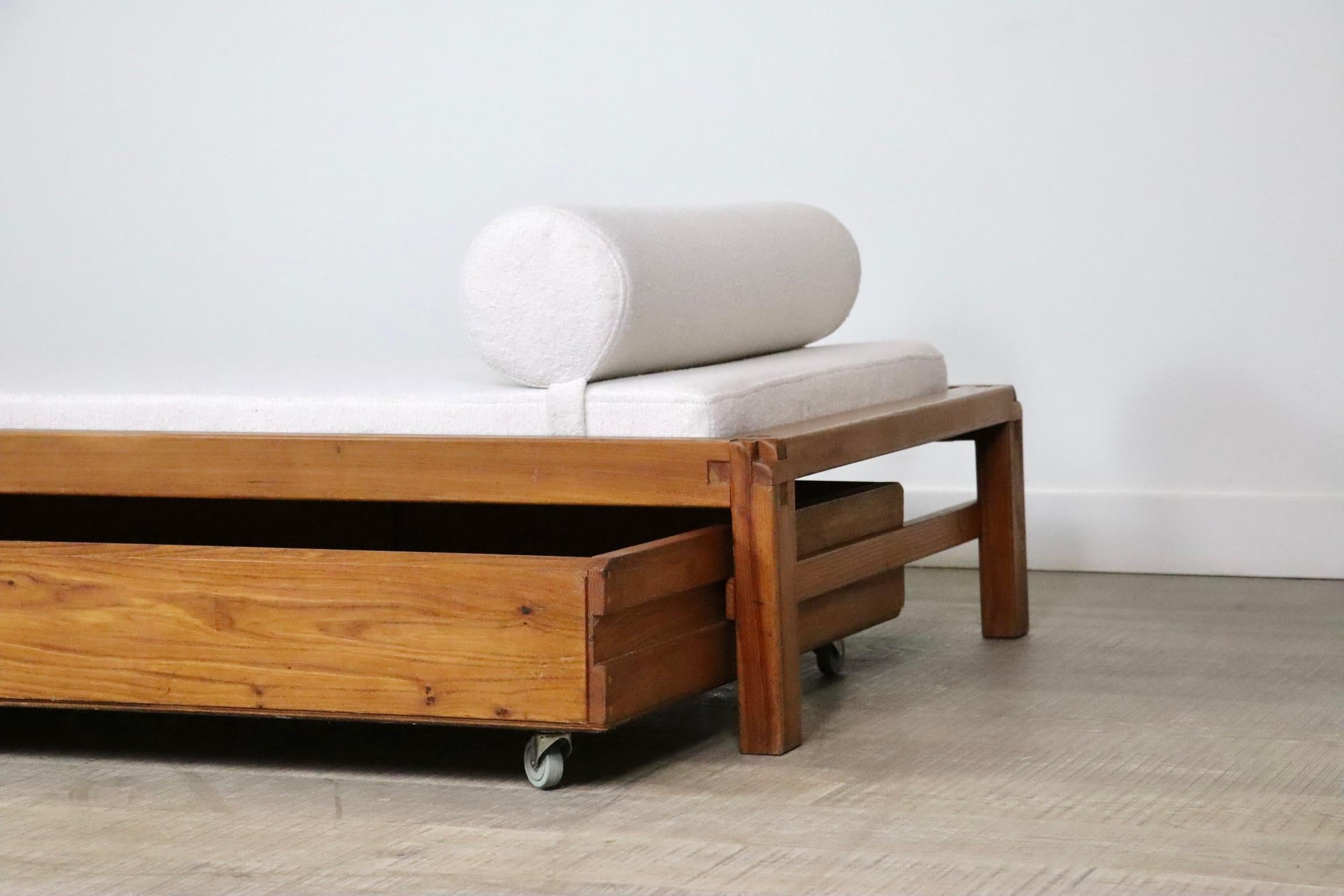 Mid-20th Century Pierre Chapo L03 Daybed In Solid Elm, France 1960s For Sale