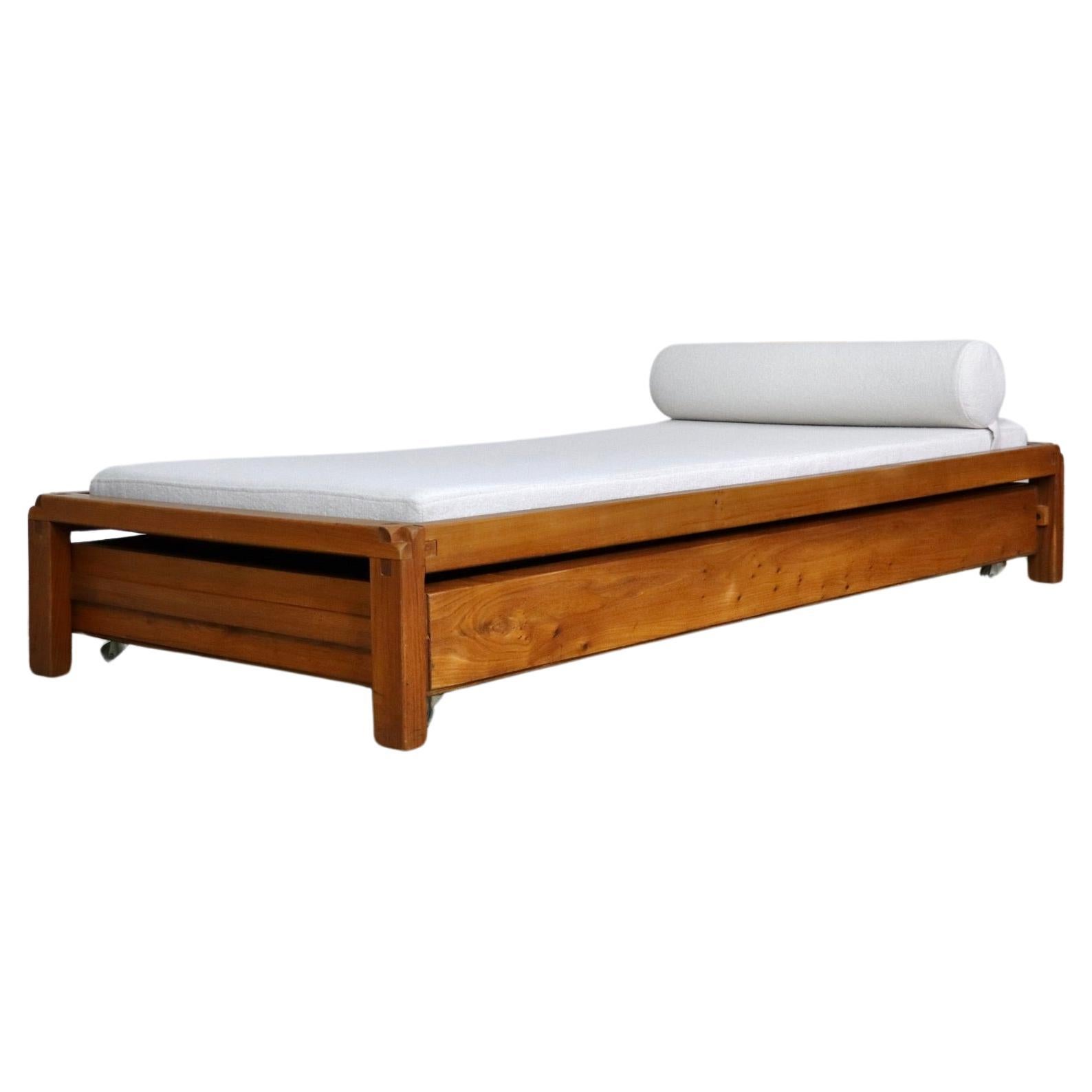 Pierre Chapo L03 Daybed In Solid Elm, France 1960s