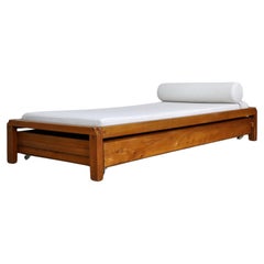 Retro Pierre Chapo L03 Daybed In Solid Elm, France 1960s