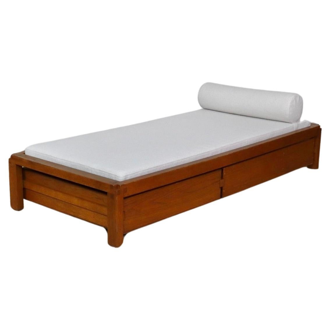 Pierre Chapo L03 Daybed In Solid Elm, France 1960s