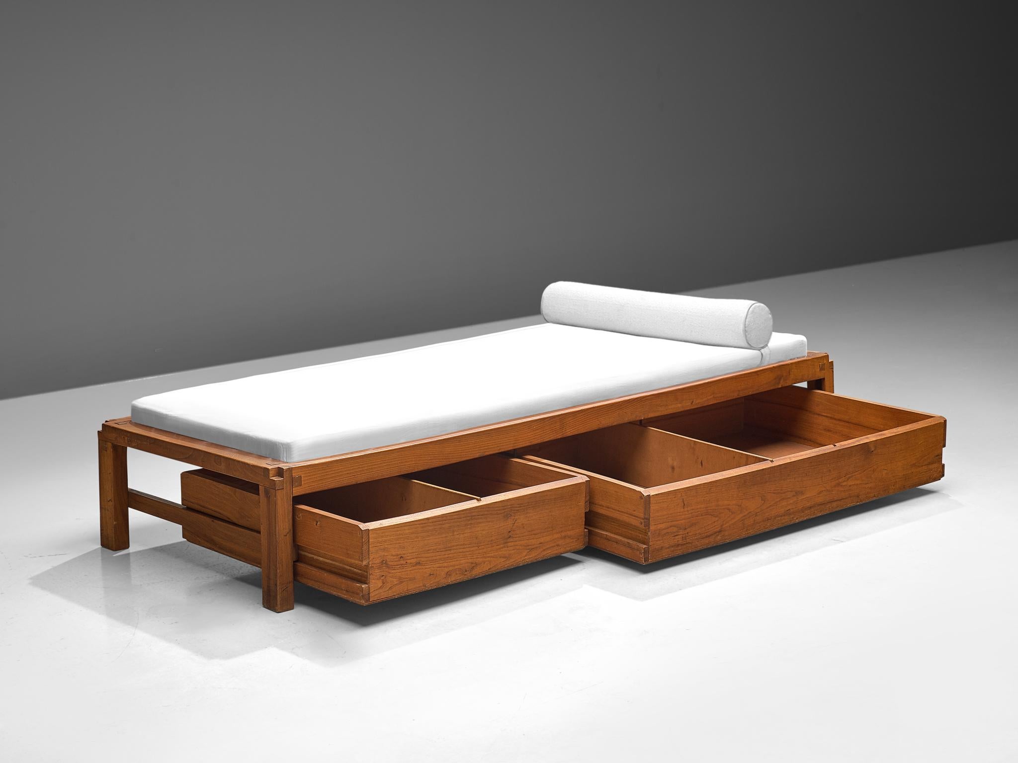 French Pierre Chapo L03A Single Bed with Drawers