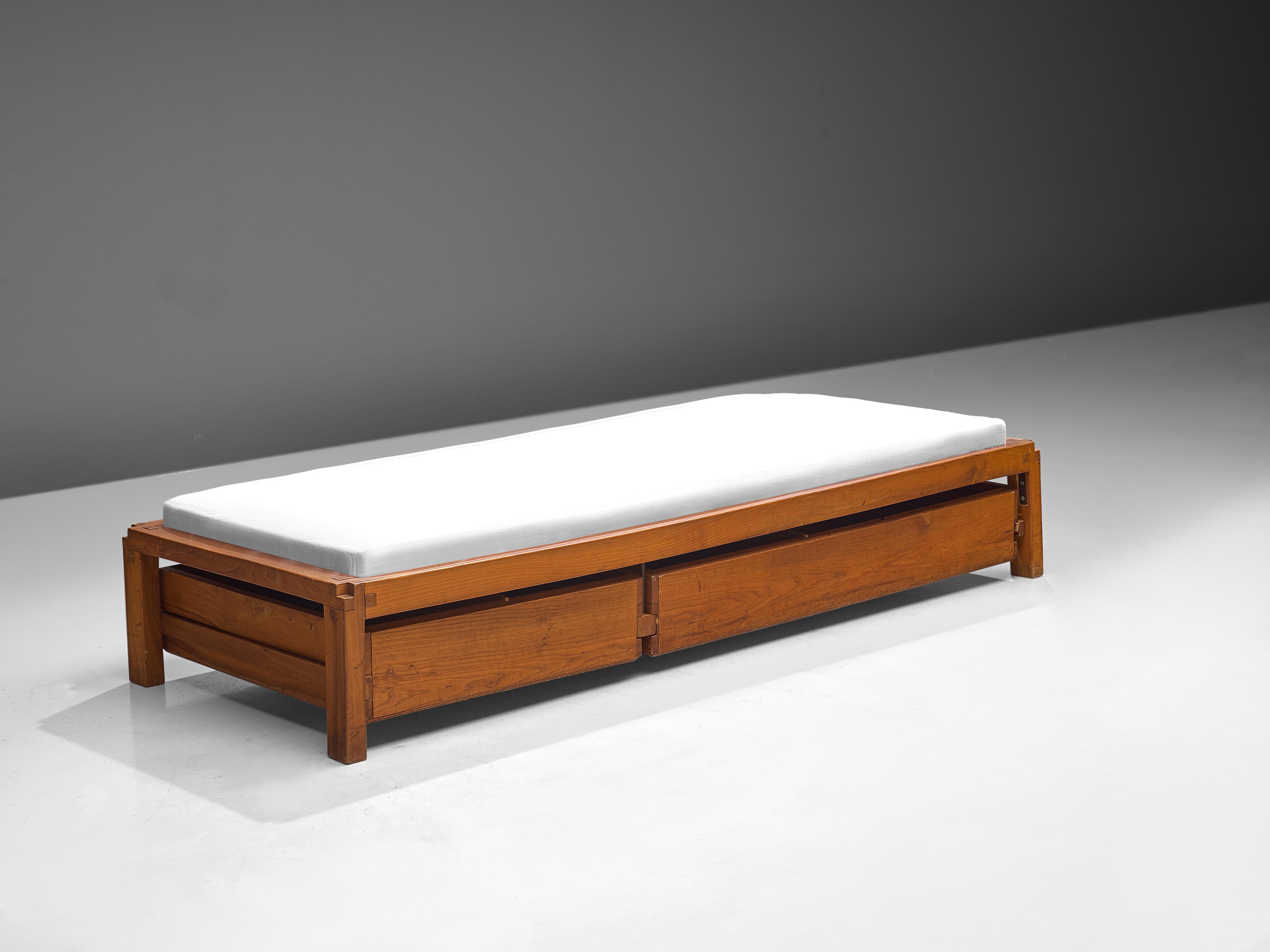 Elm Pierre Chapo L03A Single Bed with Drawers