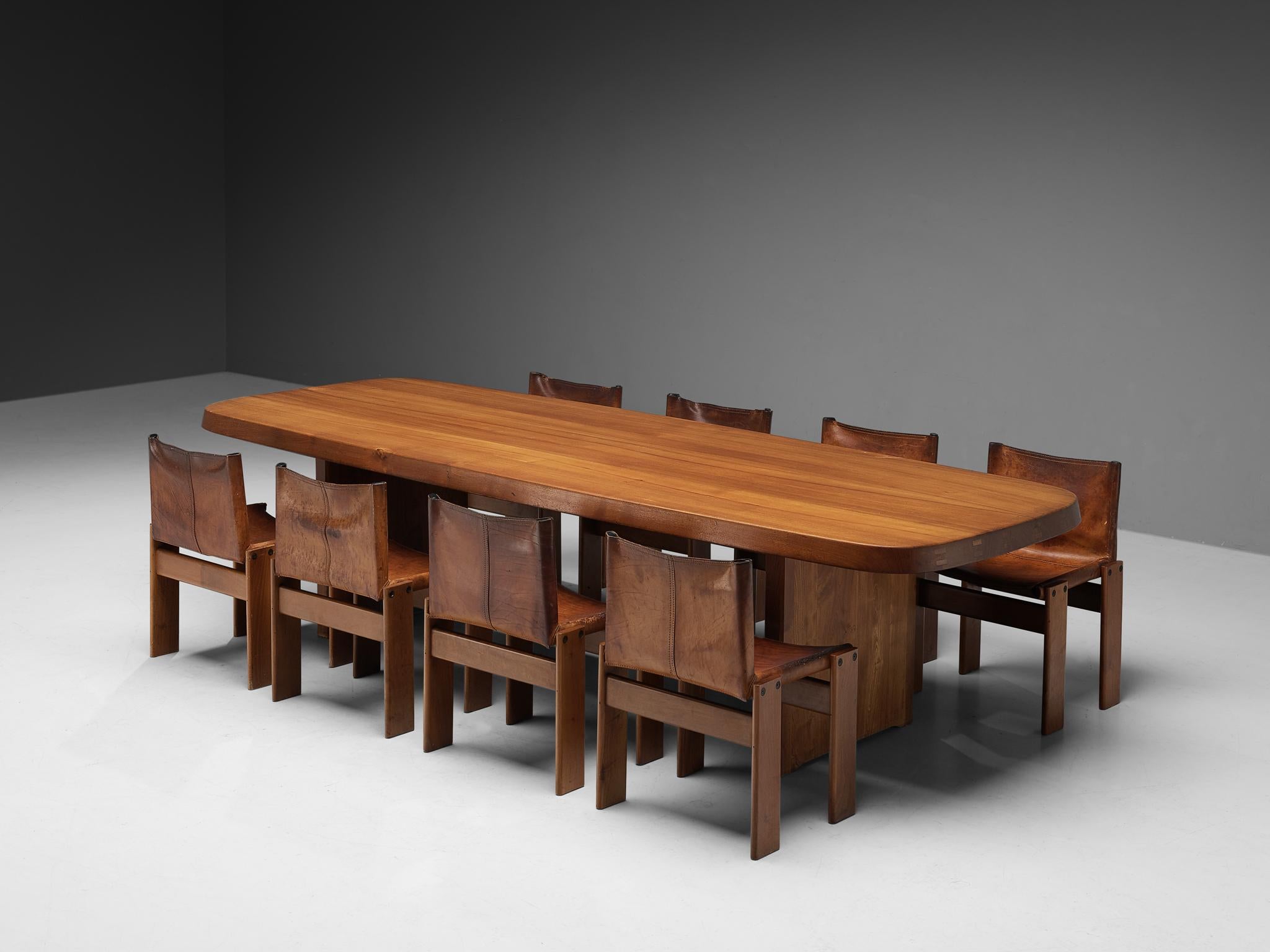 Pierre Chapo Large Dining Table T20B in Solid Elm 4