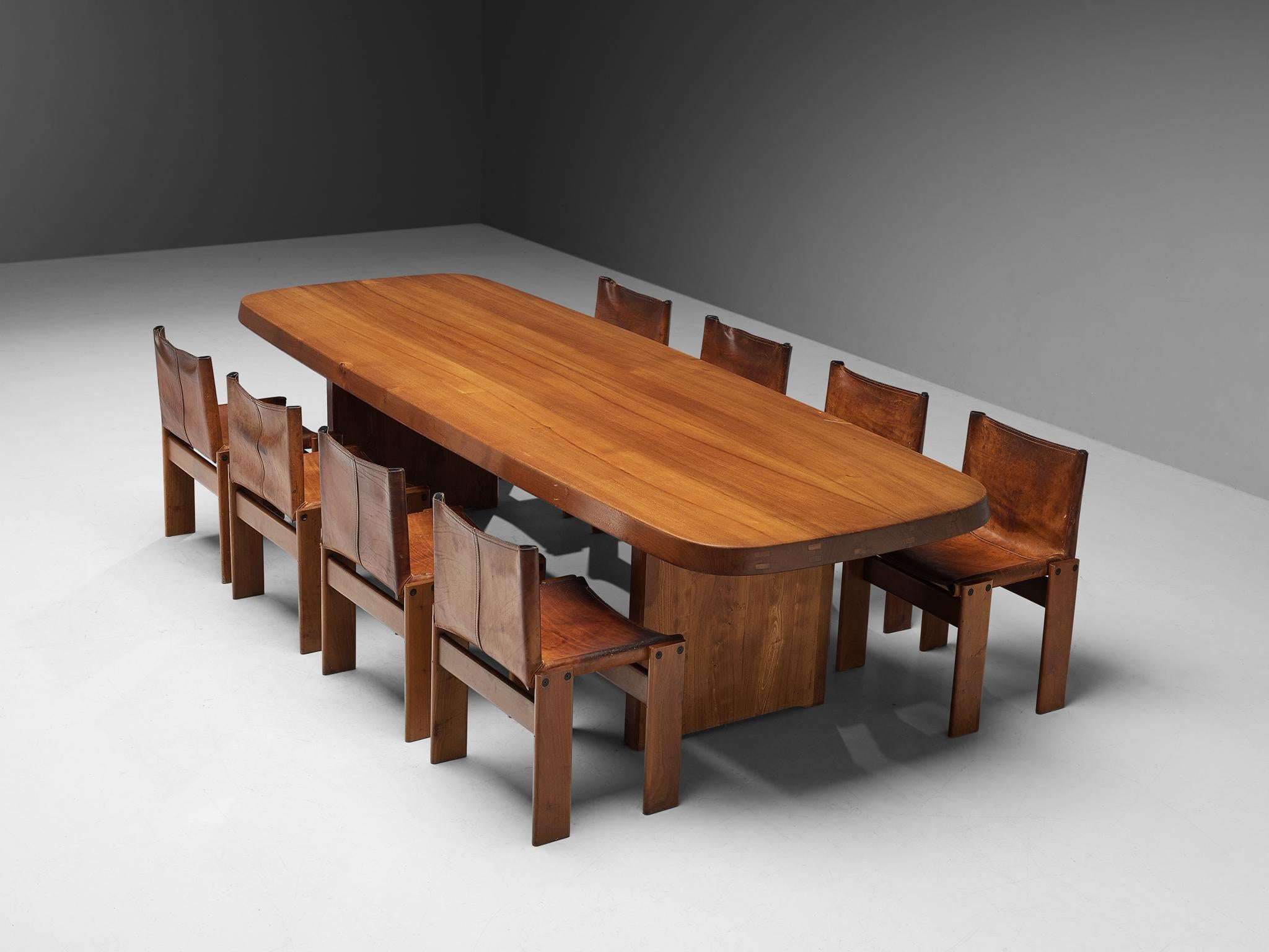 Pierre Chapo Large Dining Table T20B in Solid Elm 5