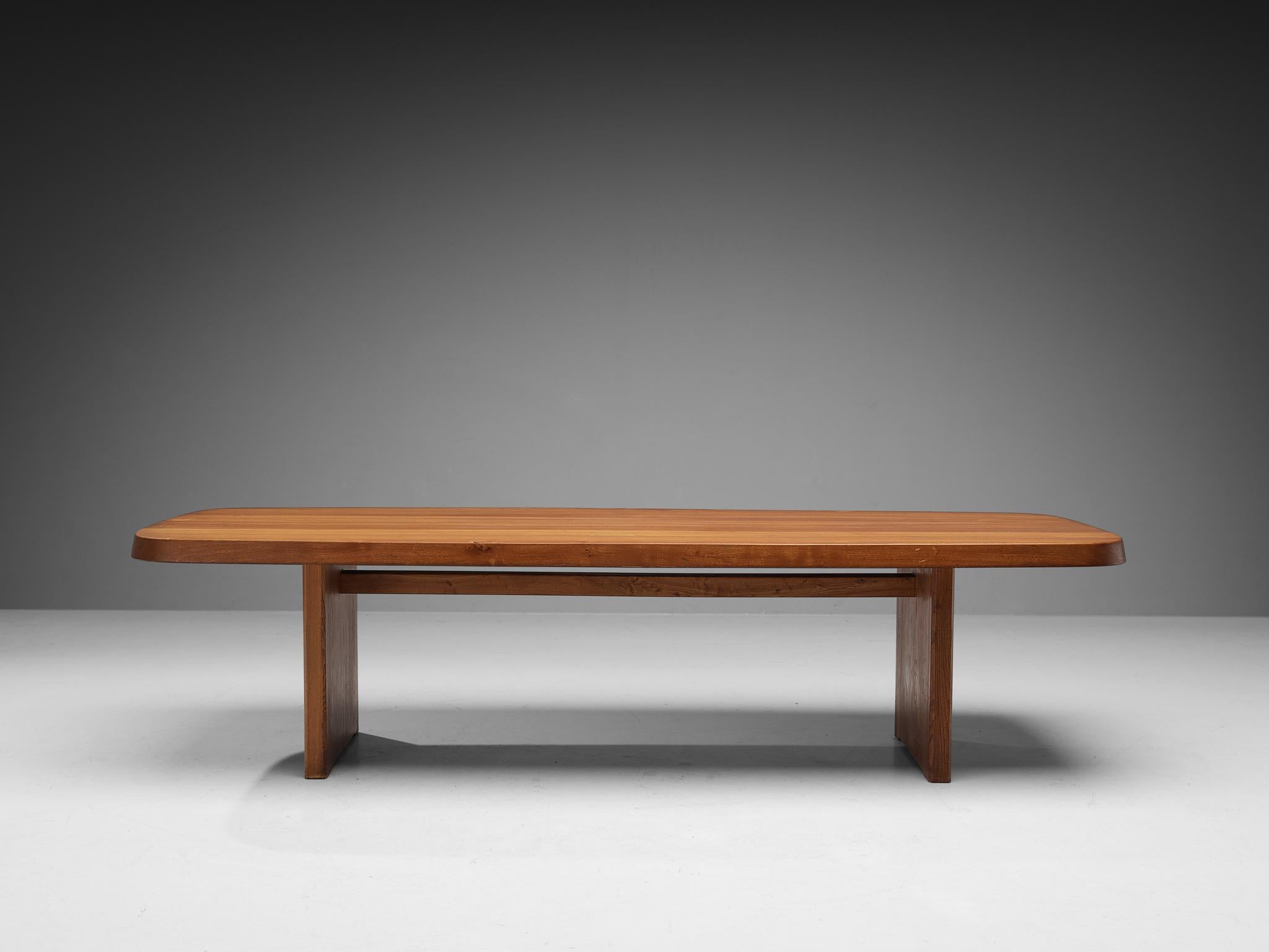 French Pierre Chapo Large Dining Table T20B in Solid Elm