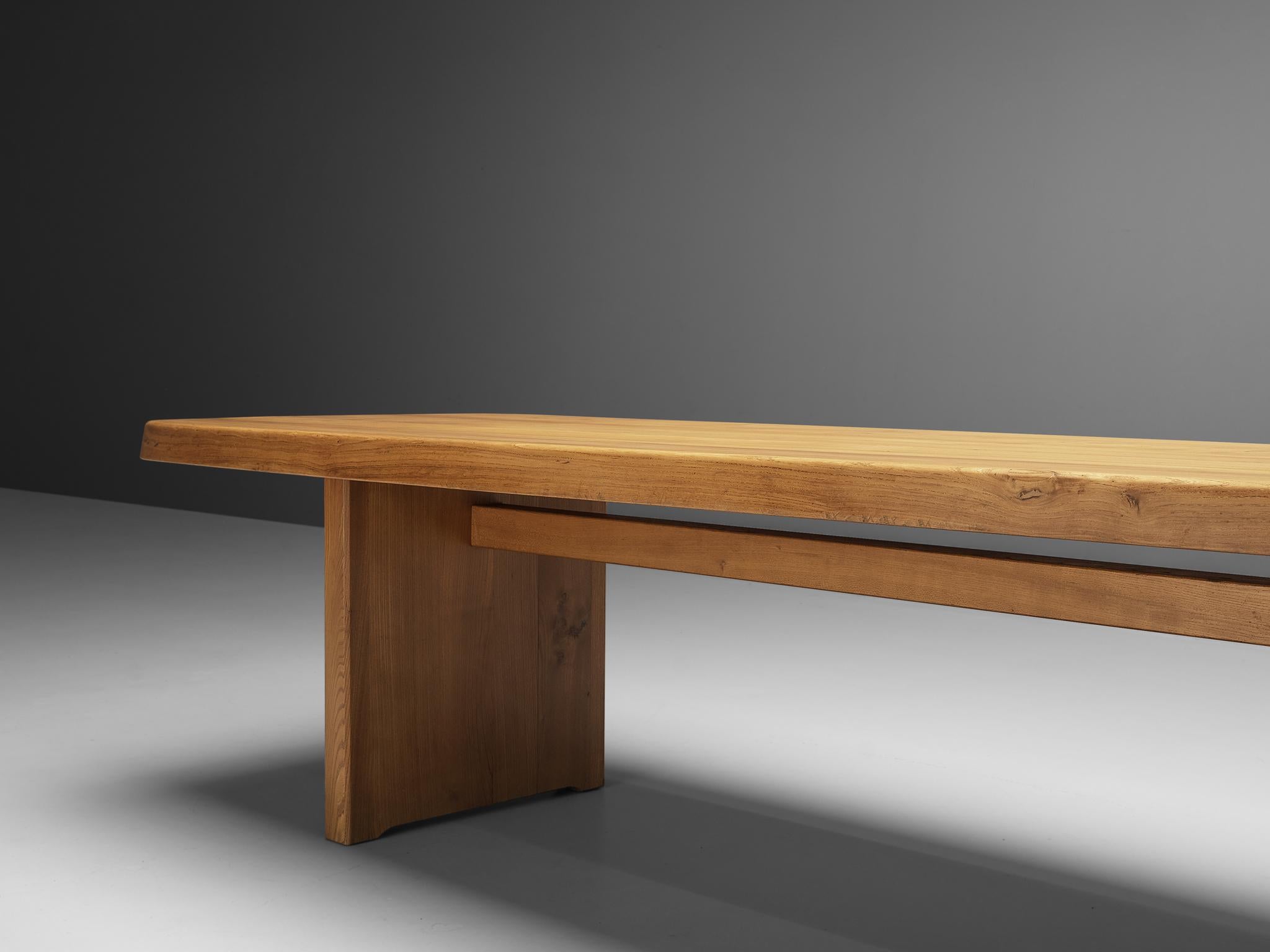 Pierre Chapo Large Dining Table T20B in Solid Elm 1