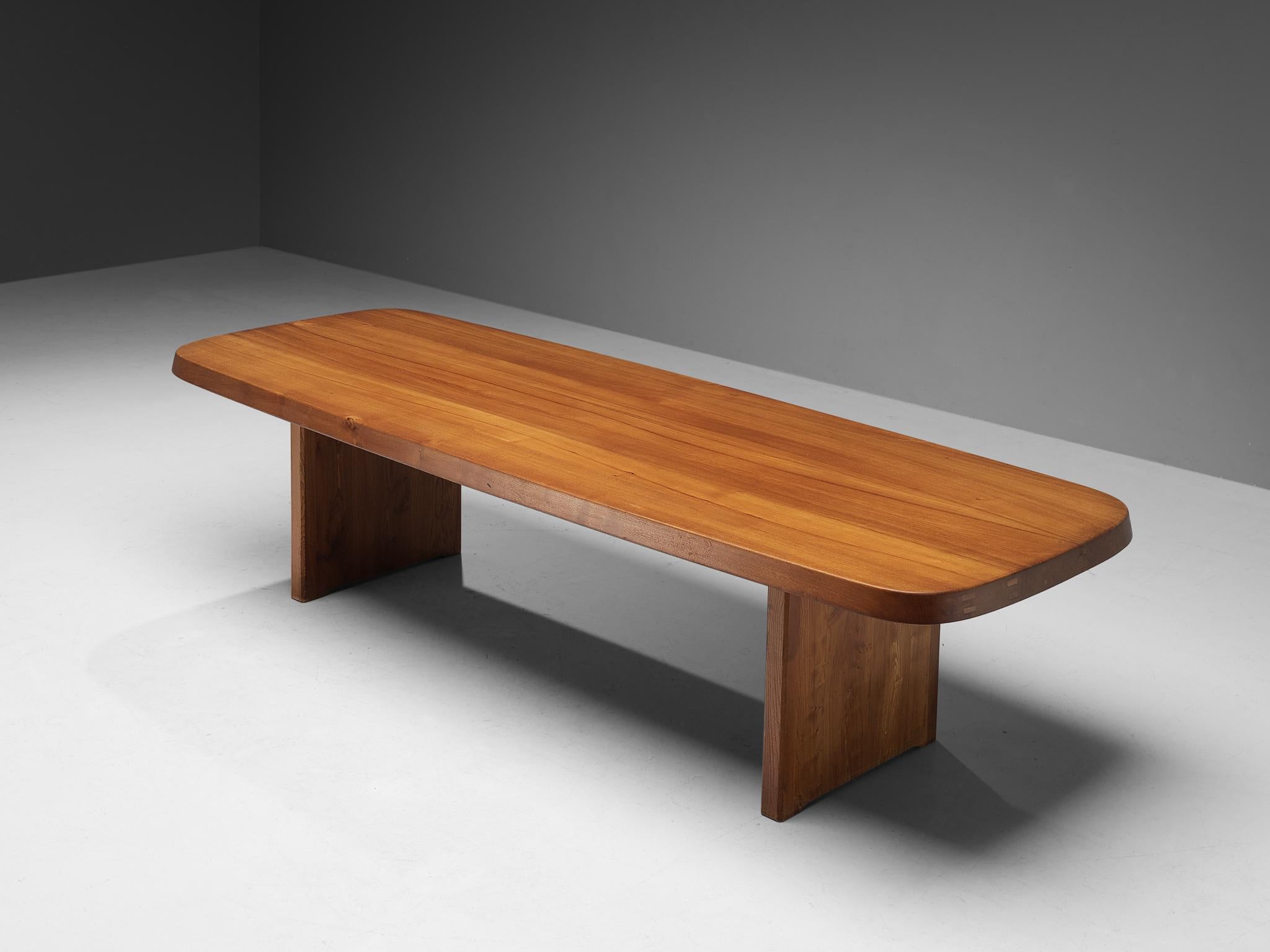 Pierre Chapo Large Dining Table T20B in Solid Elm 1