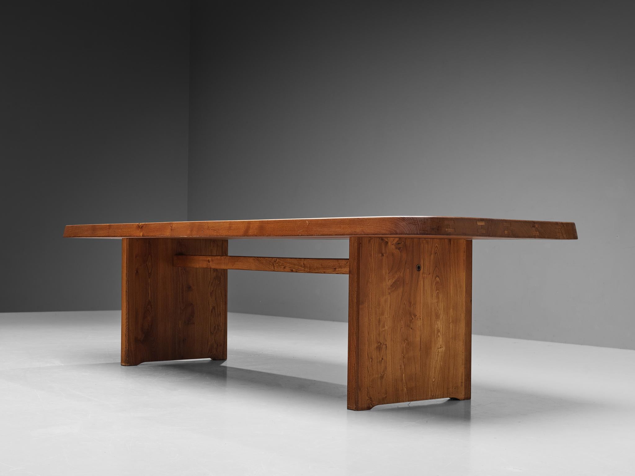 Pierre Chapo Large Dining Table T20B in Solid Elm 3