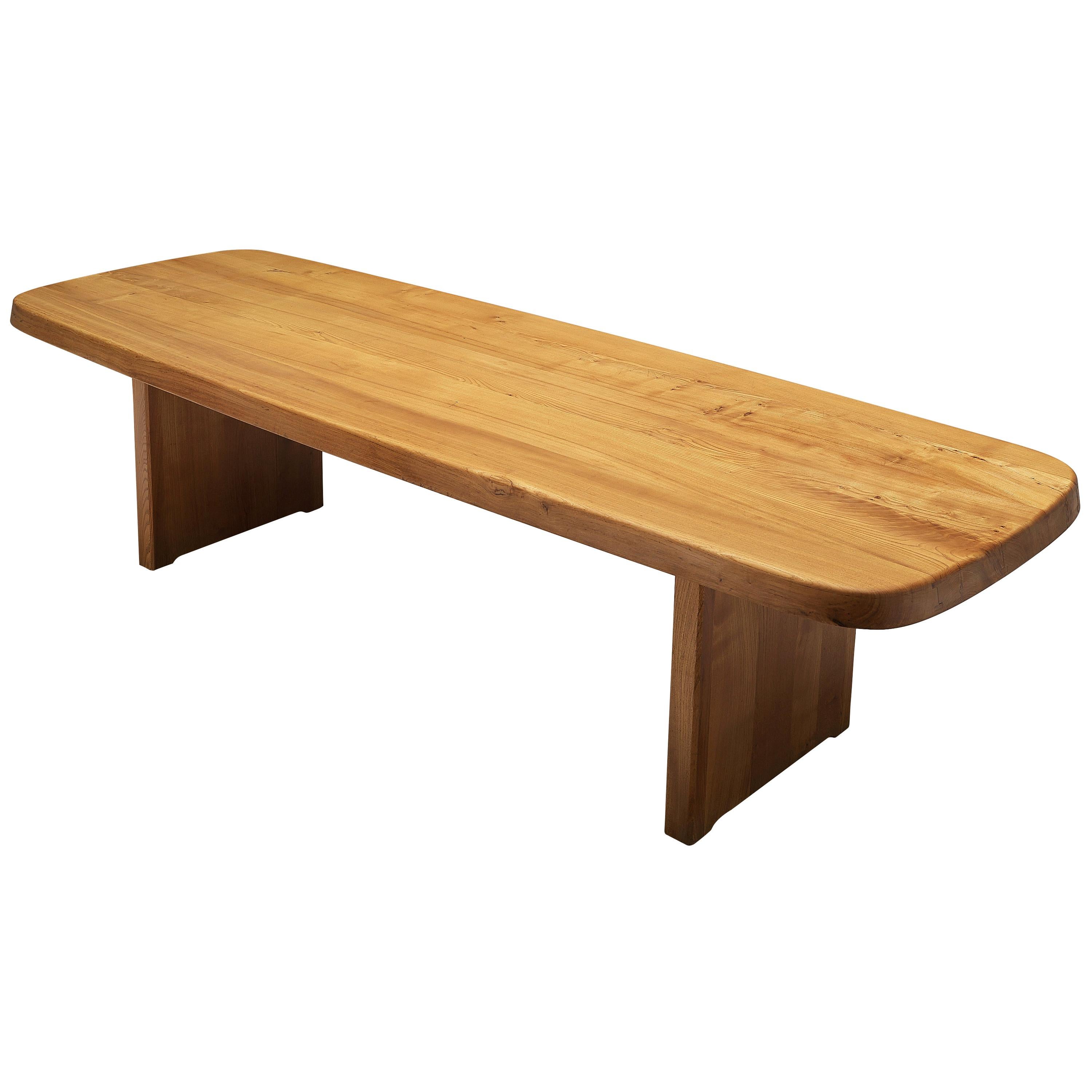 Pierre Chapo Large Dining Table T20B in Solid Elm