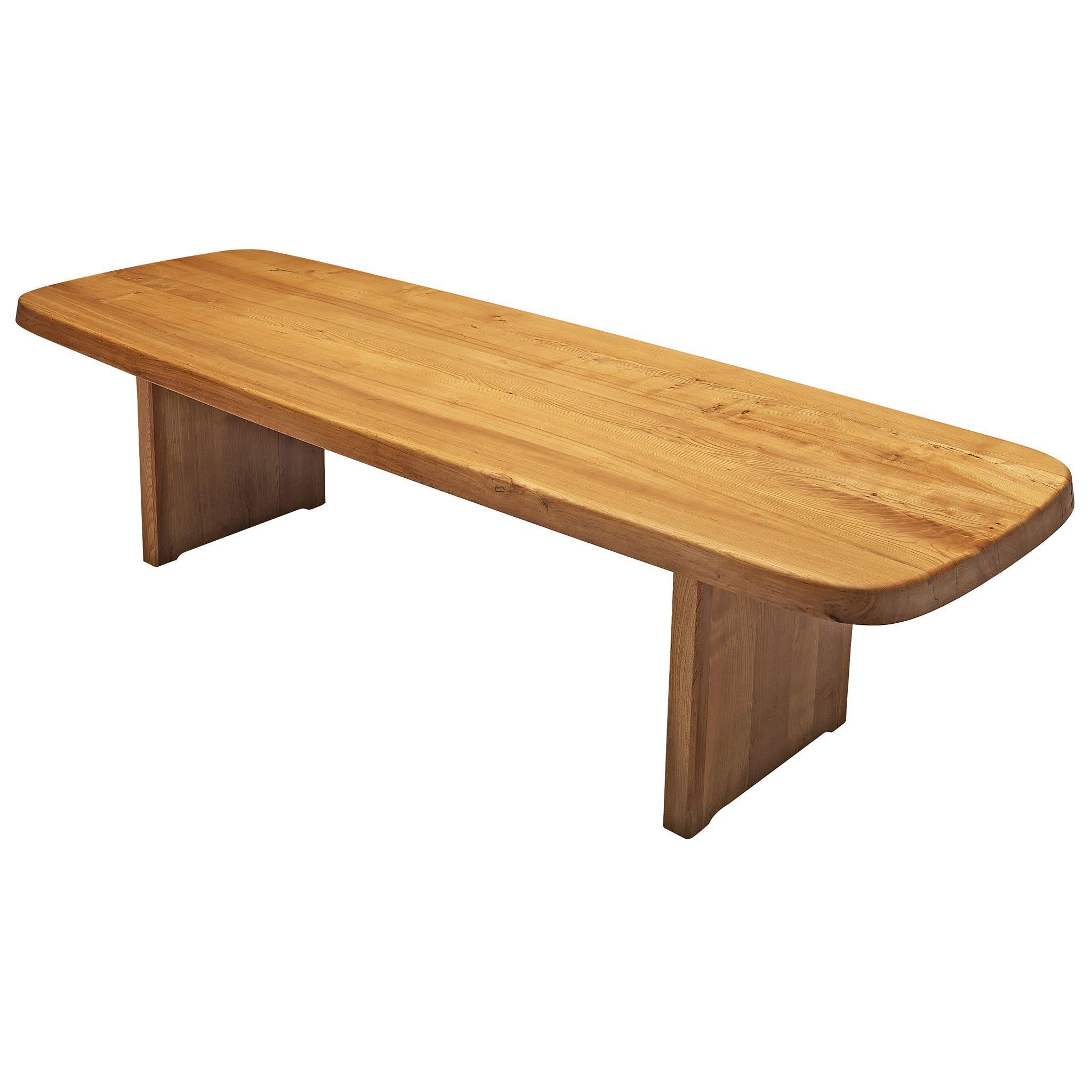 Pierre Chapo Large Dining Table T20B in Solid Elm