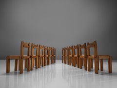 Pierre Chapo Large Set of Twelve S11 Dining Chairs