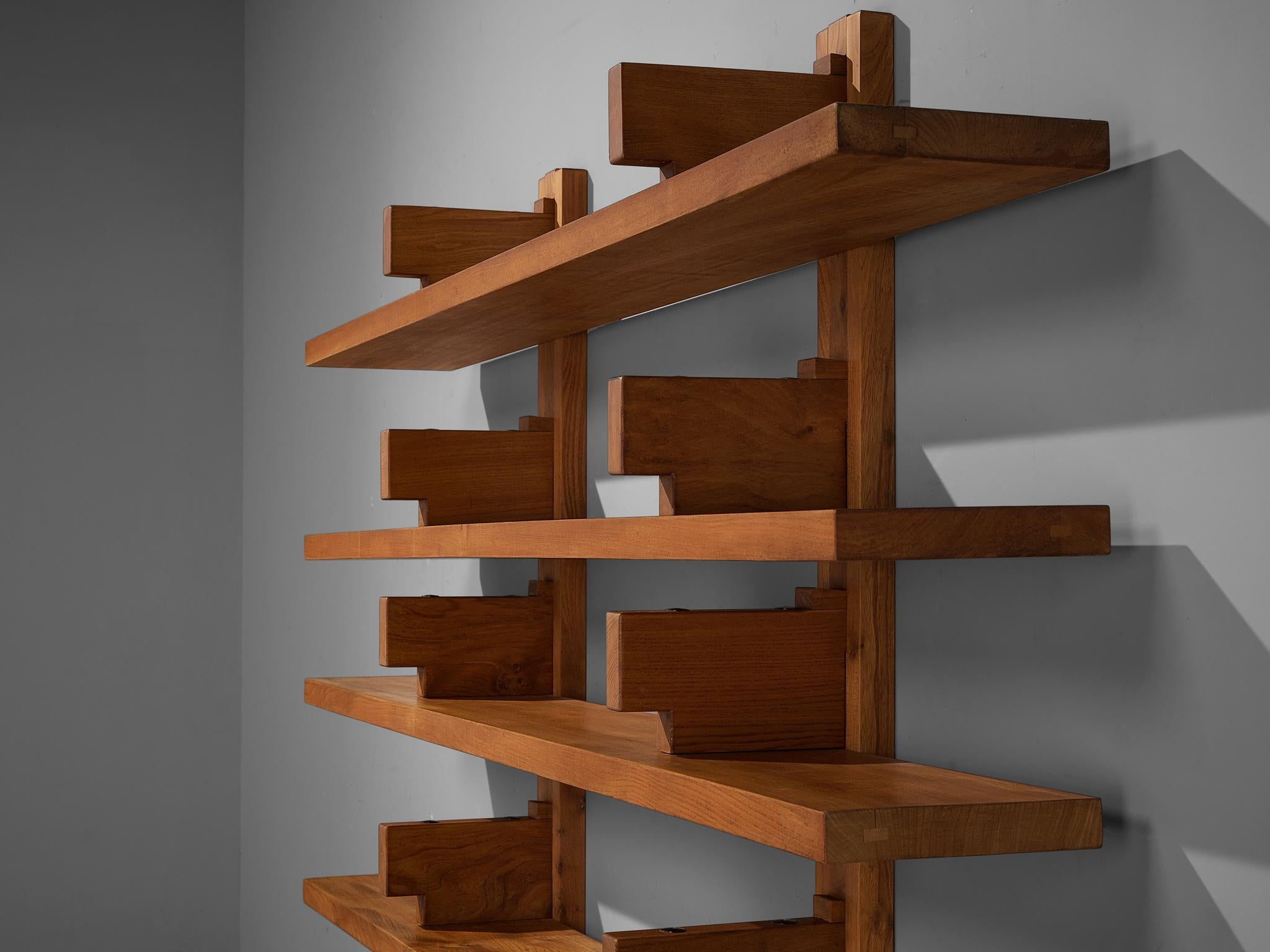 Pierre Chapo Large Wall Unit in Solid Elm 1