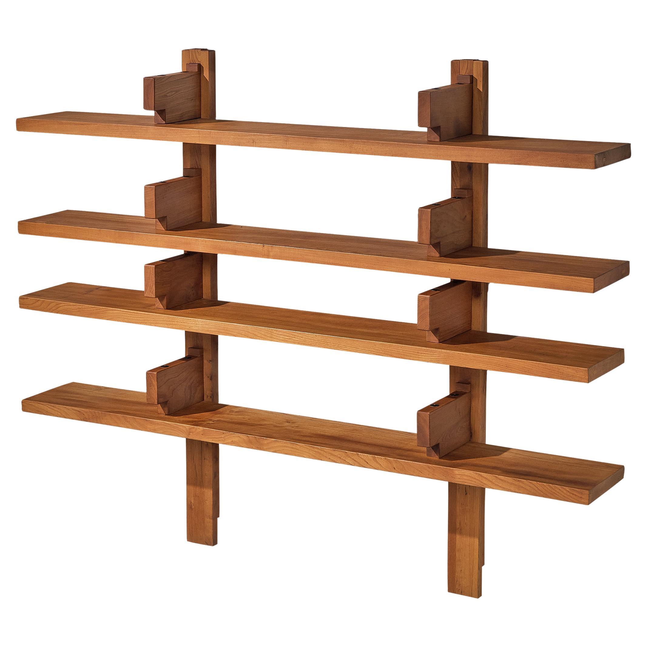Pierre Chapo Large Wall Unit in Solid Elm
