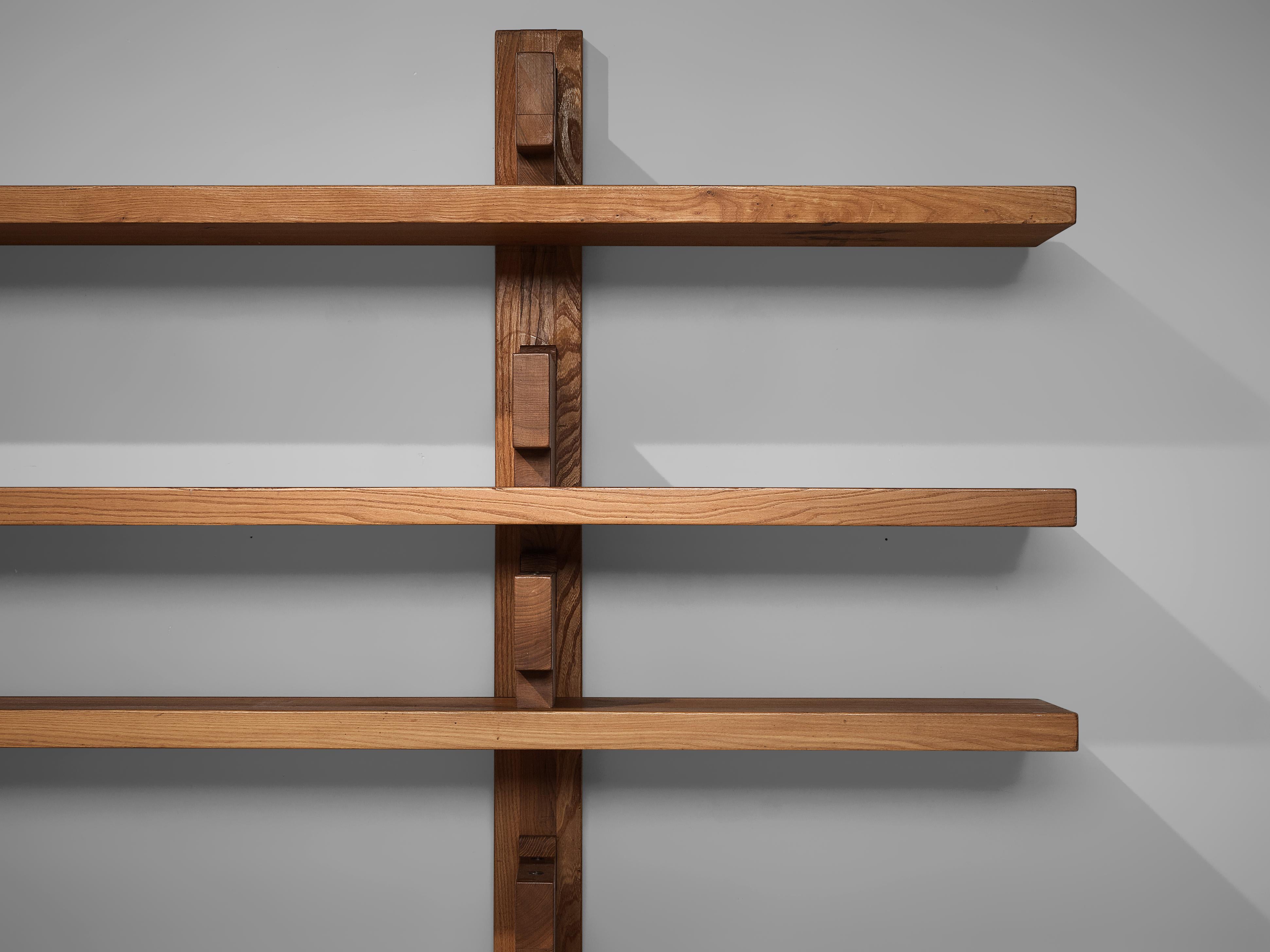 Pierre Chapo Large Wall Unit Model 'B17' in Solid Elm 4