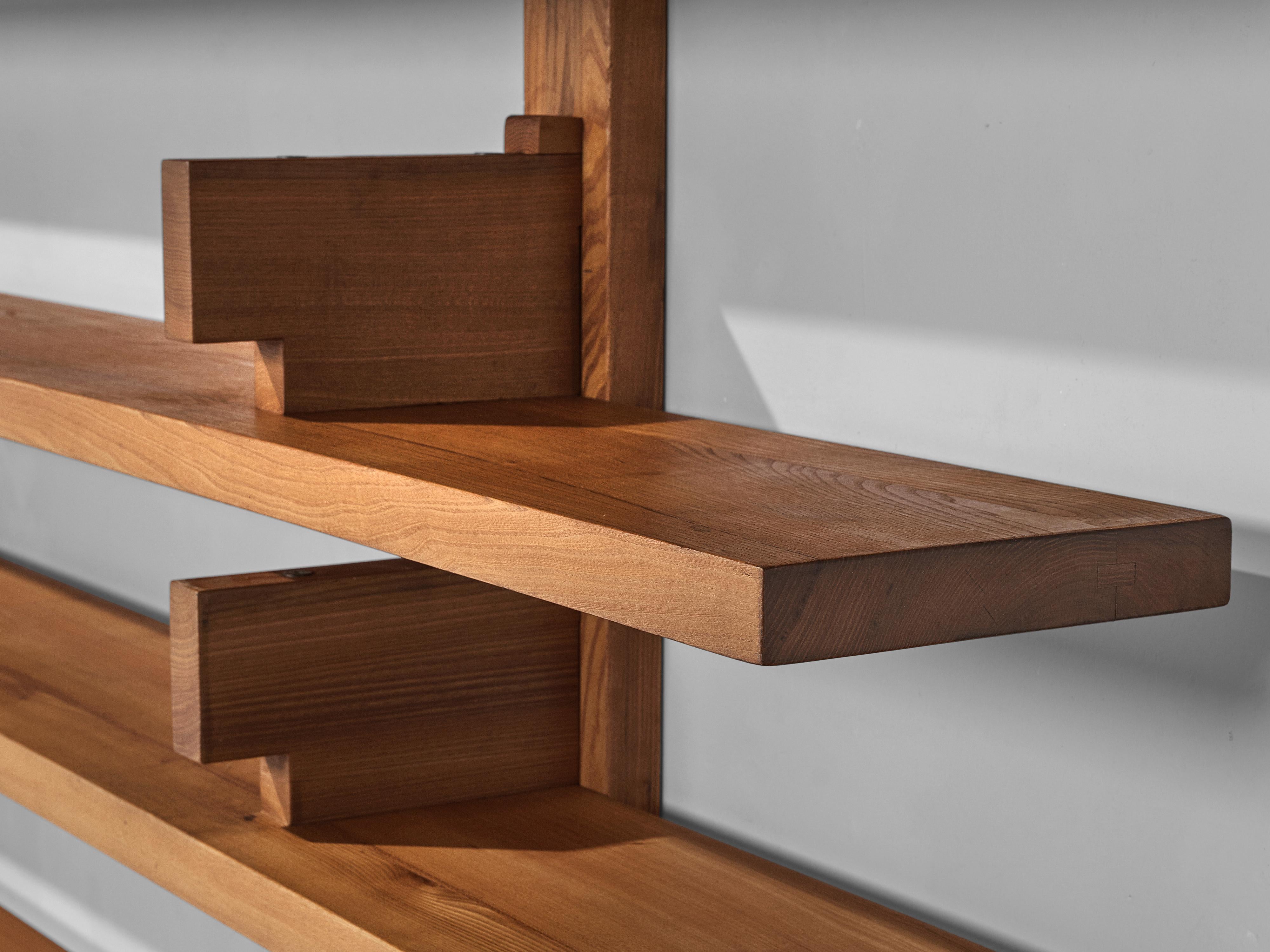Pierre Chapo Large Wall Unit Model 'B17' in Solid Elm 5