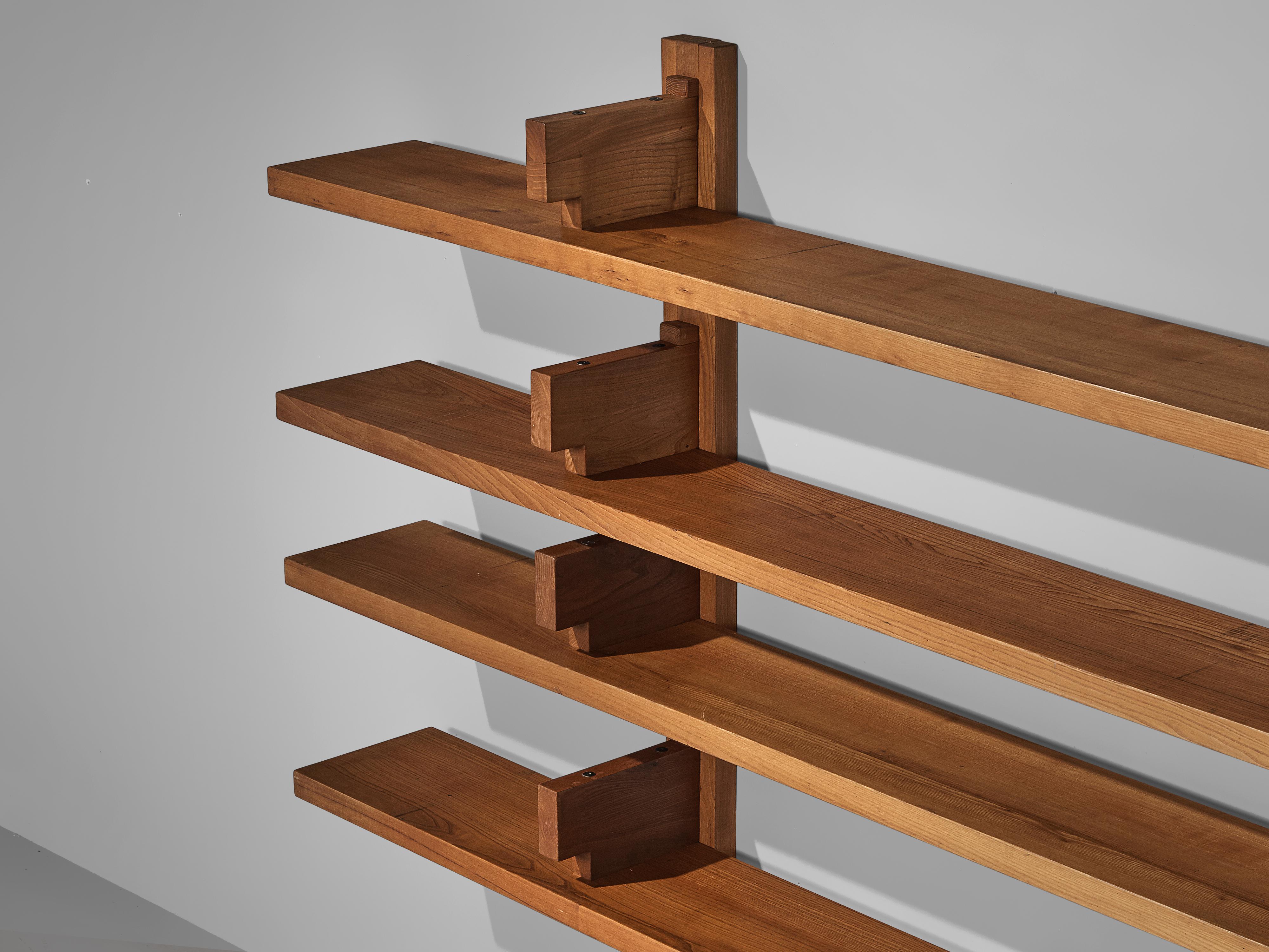 Pierre Chapo Large Wall Unit Model 'B17' in Solid Elm 1