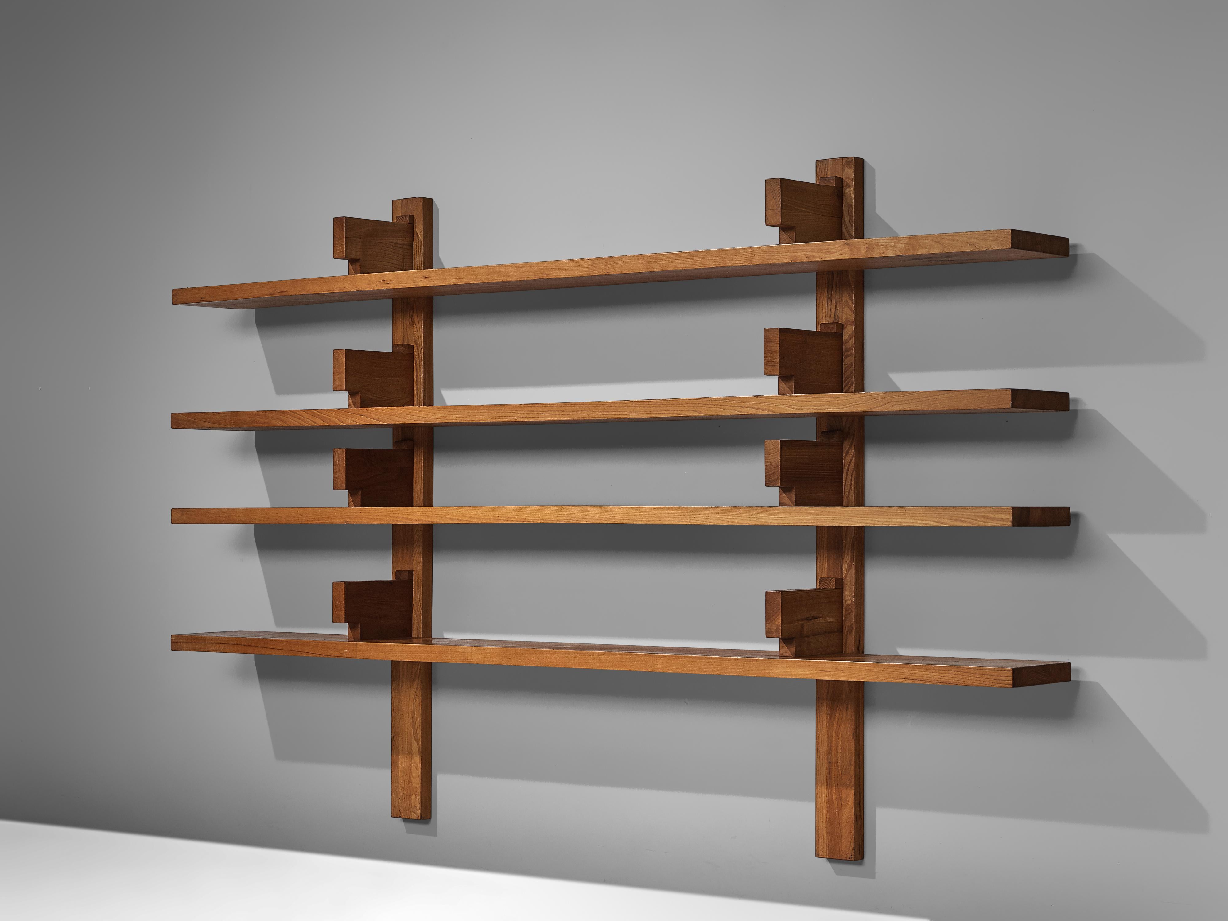 Pierre Chapo Large Wall Unit Model 'B17' in Solid Elm 2