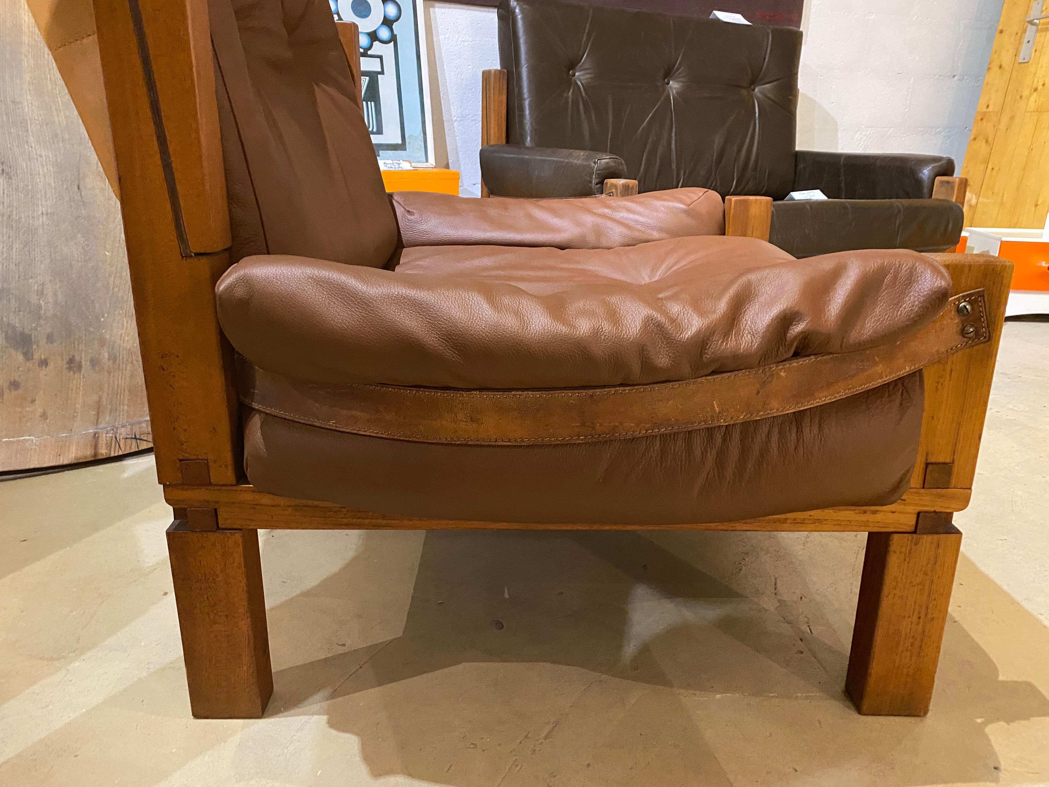 Pierre Chapo, Leather Armchair S 15 For Sale 5