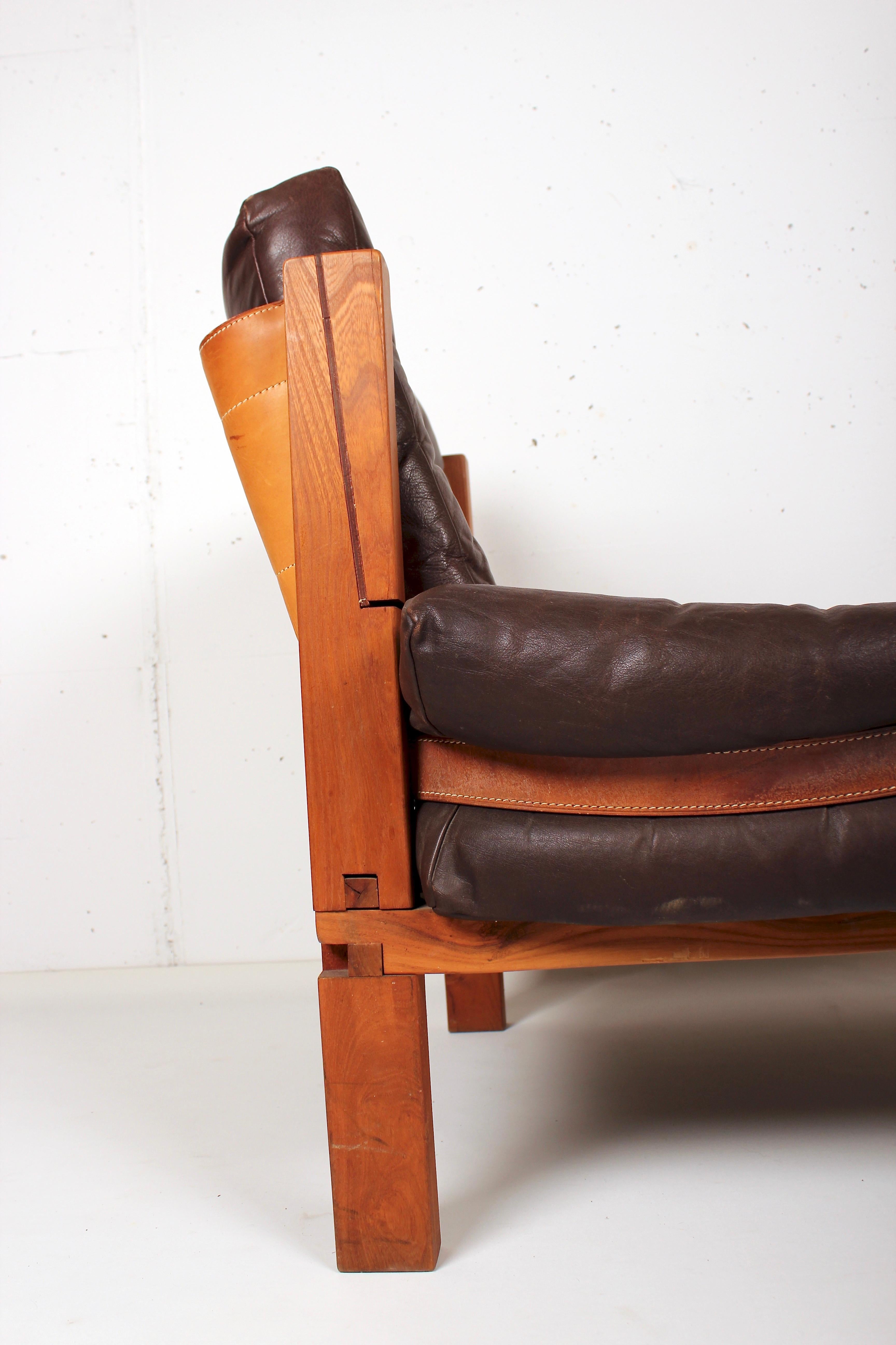 Pierre Chapo Leather armchair S15, France, 1966 8