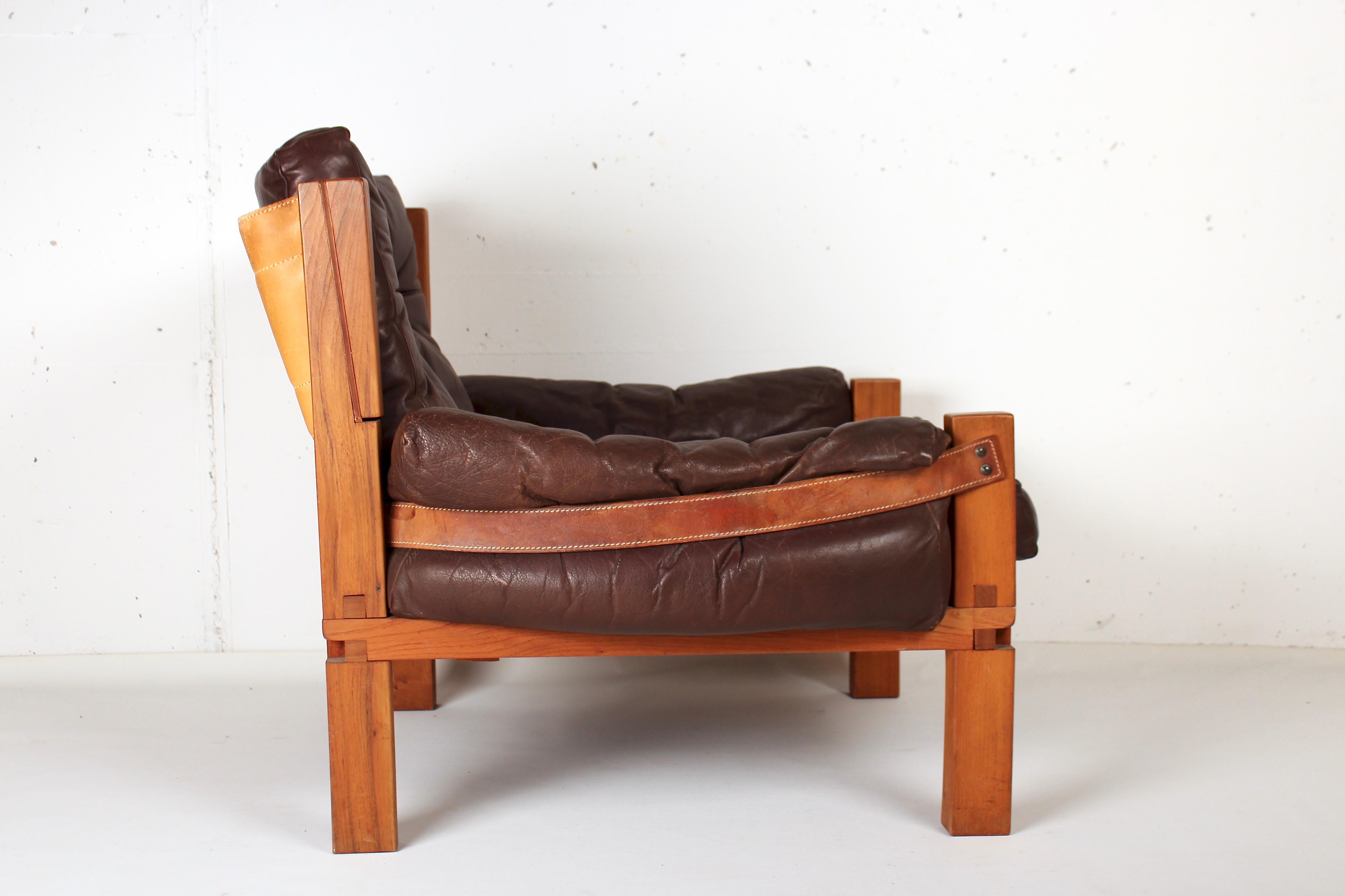 Mid-Century Modern Pierre Chapo Leather armchair S15, France, 1966