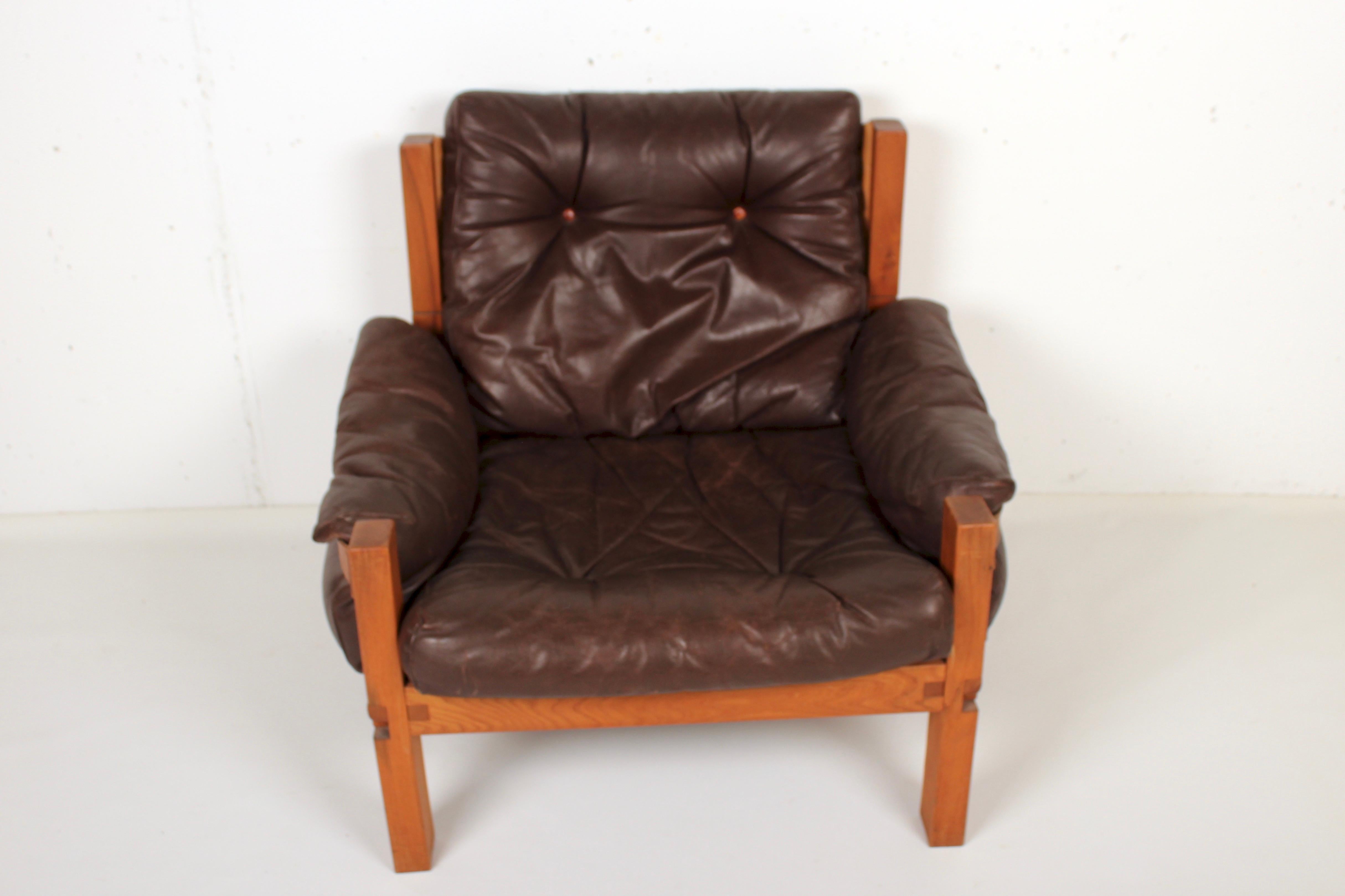 French Pierre Chapo Leather armchair S15, France, 1966