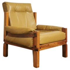 Pierre Chapo Leather armchair S15, France, 1970