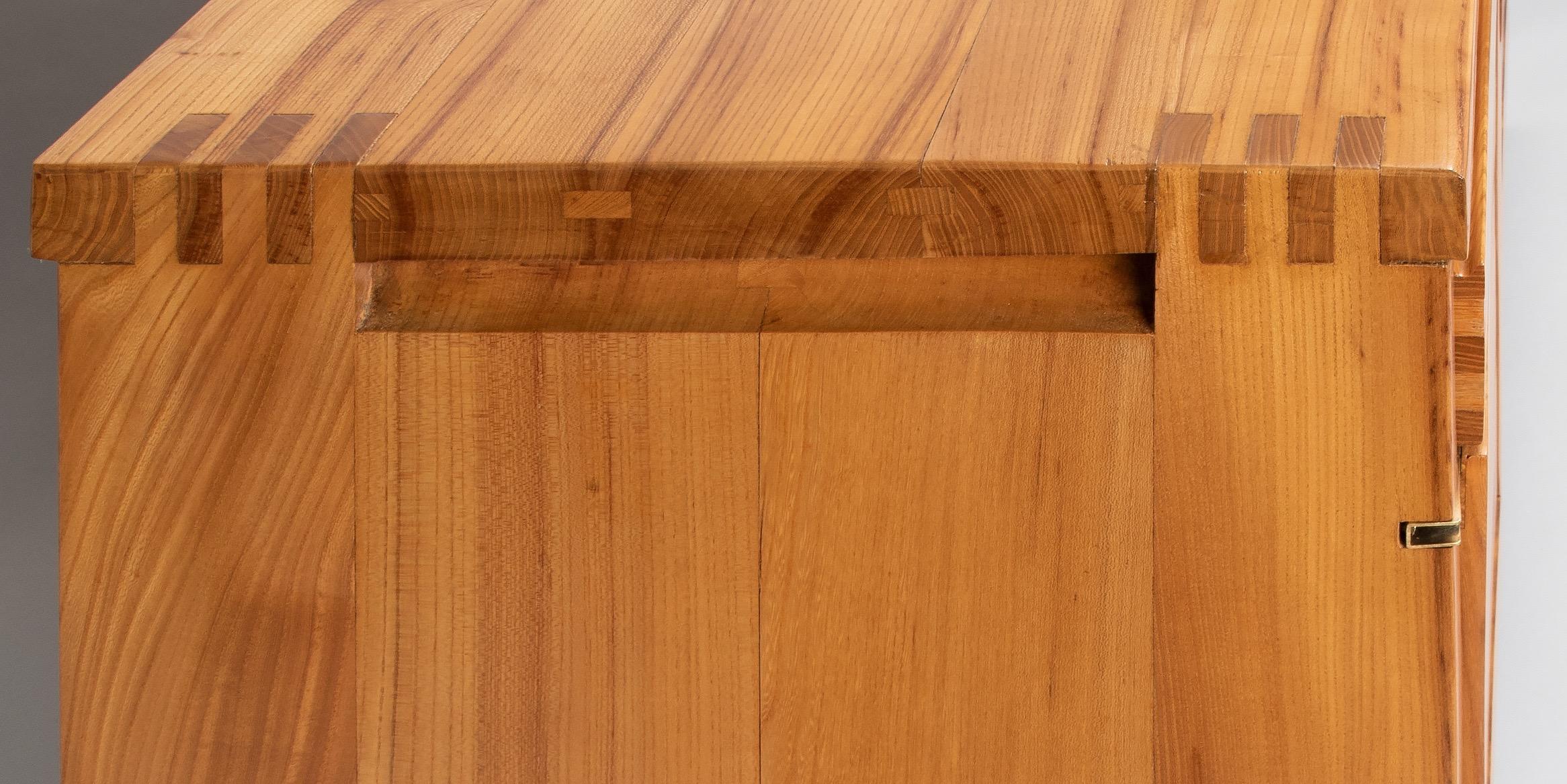 Pierre Chapo Long Crafted Elm Cabinet with Exposed Joints, France 1960's For Sale 2