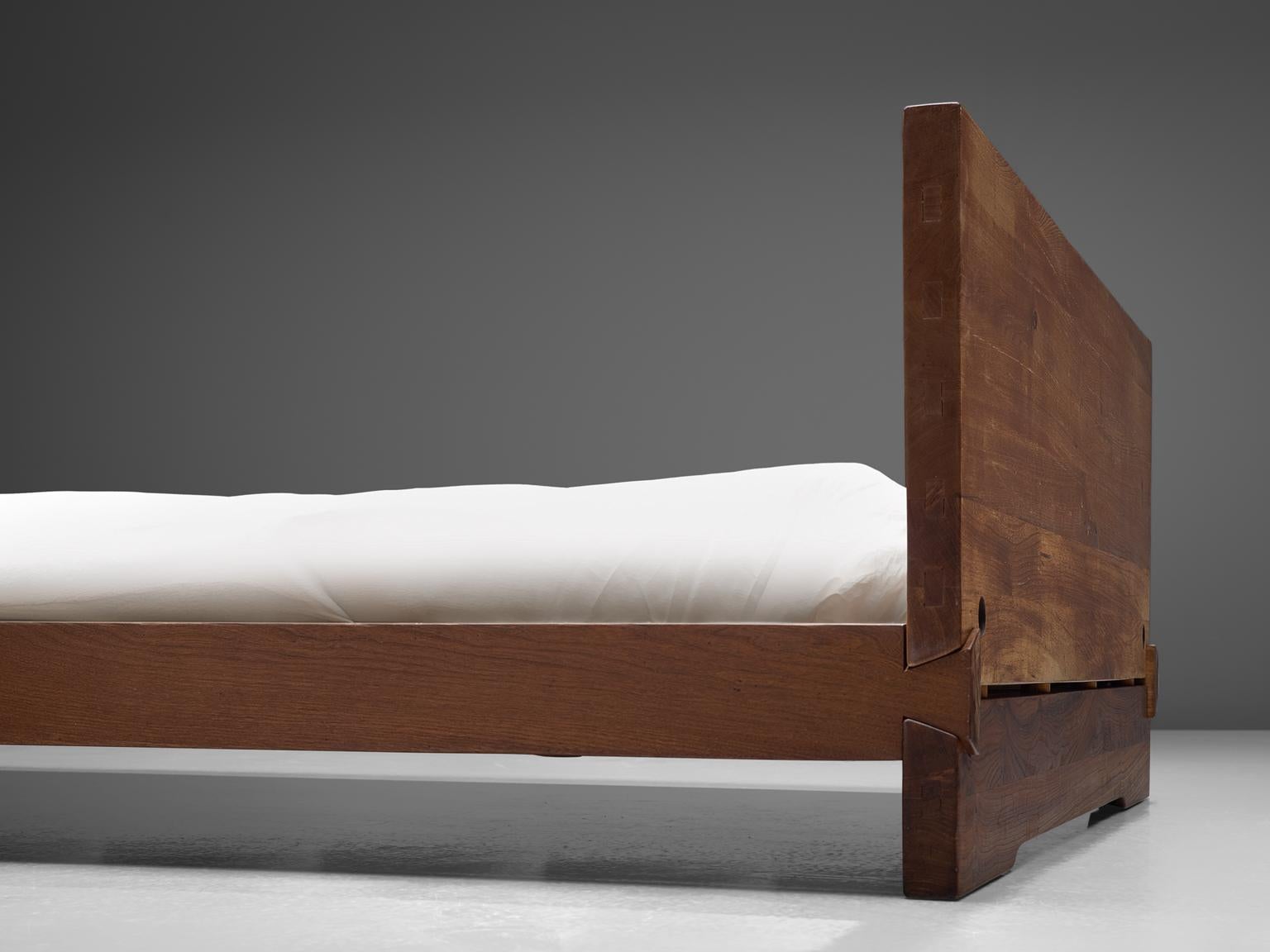 Mid-Century Modern Pierre Chapo 'Louis' Bed in Solid Elm