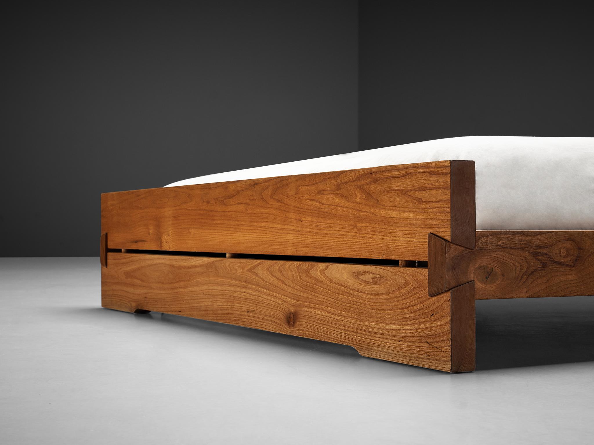 Mid-20th Century Pierre Chapo 'Louis' Bed in Solid Elm