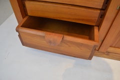 Pierre Chapo Low Sideboard Model BEB in Massive Elm, circa 1970