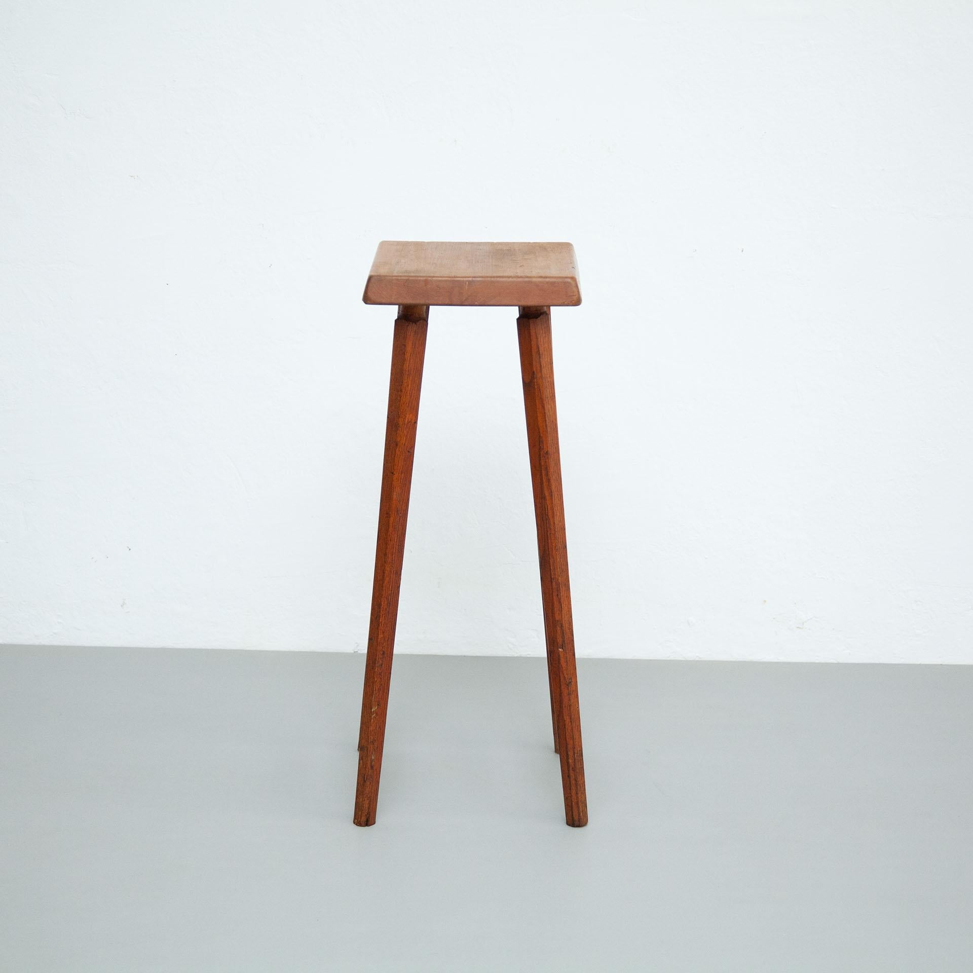 Mid-Century Modern stool.
By Pierre Chapo from France, circa 1960.

In original condition, with minor wear consistent with age and use, preserving a beautiful patina.
Some wood parts are missing.

Material:
Wood.

 