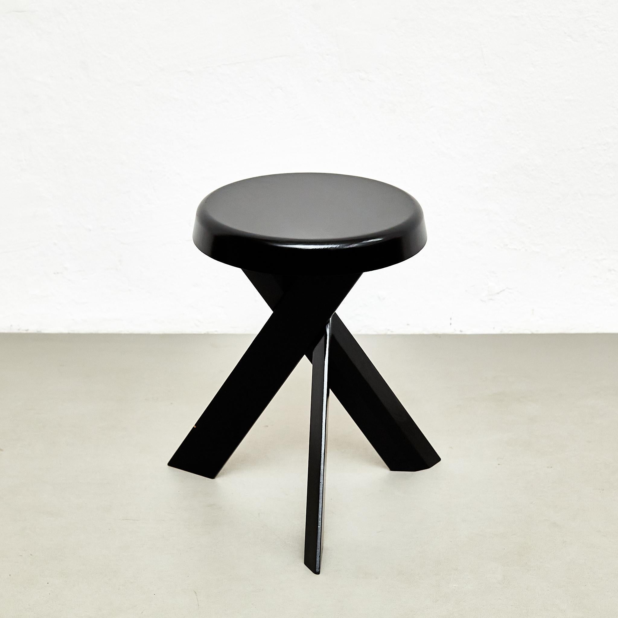 Mid-Century Modern Pierre Chapo Mid Century Modern Special Black Edition S31A Wood Stool For Sale