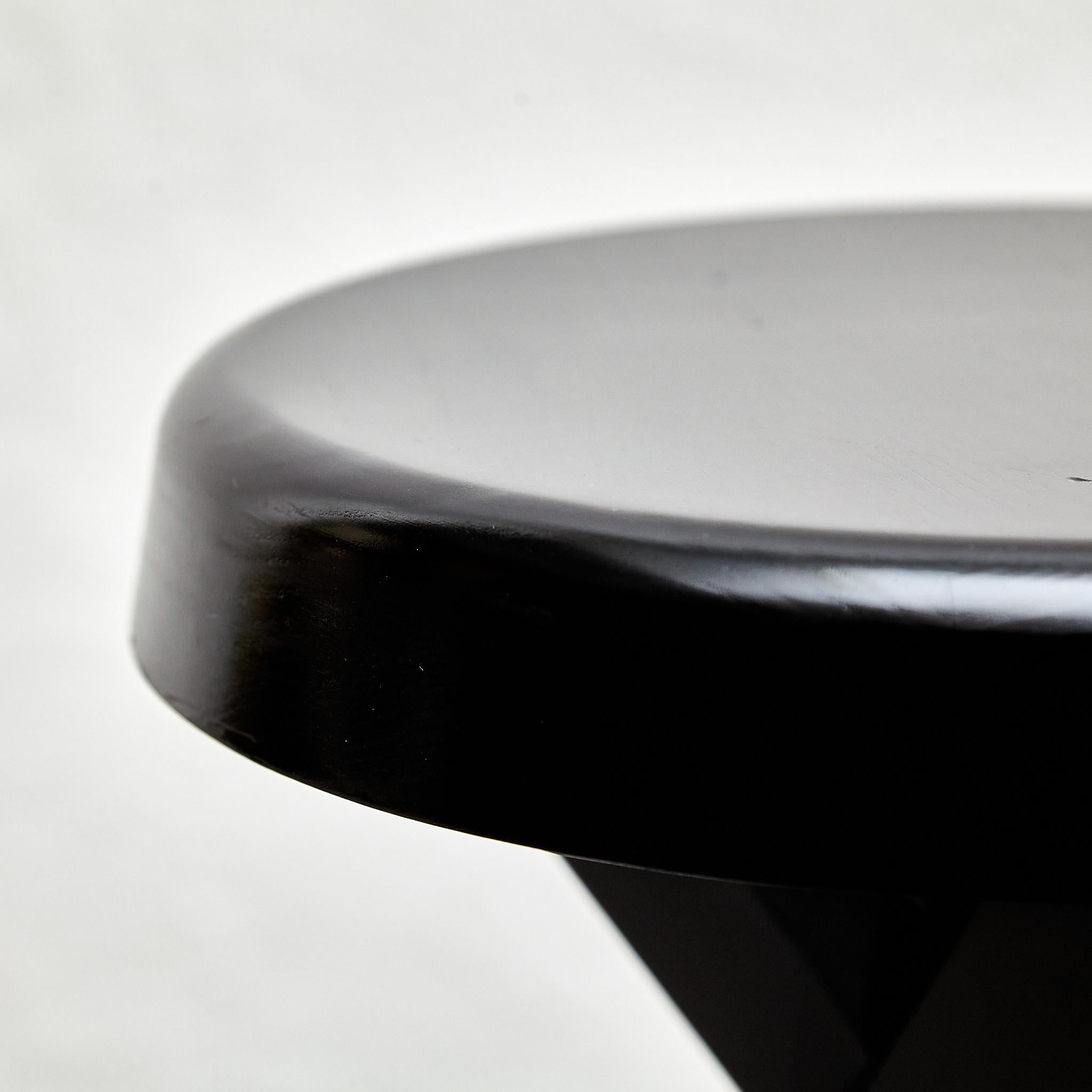 Pierre Chapo Mid Century Modern Special Black Edition S31A Wood Stool For Sale 3