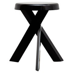 Pierre Chapo Mid Century Modern Special Black Edition S31A Sgabello Wood