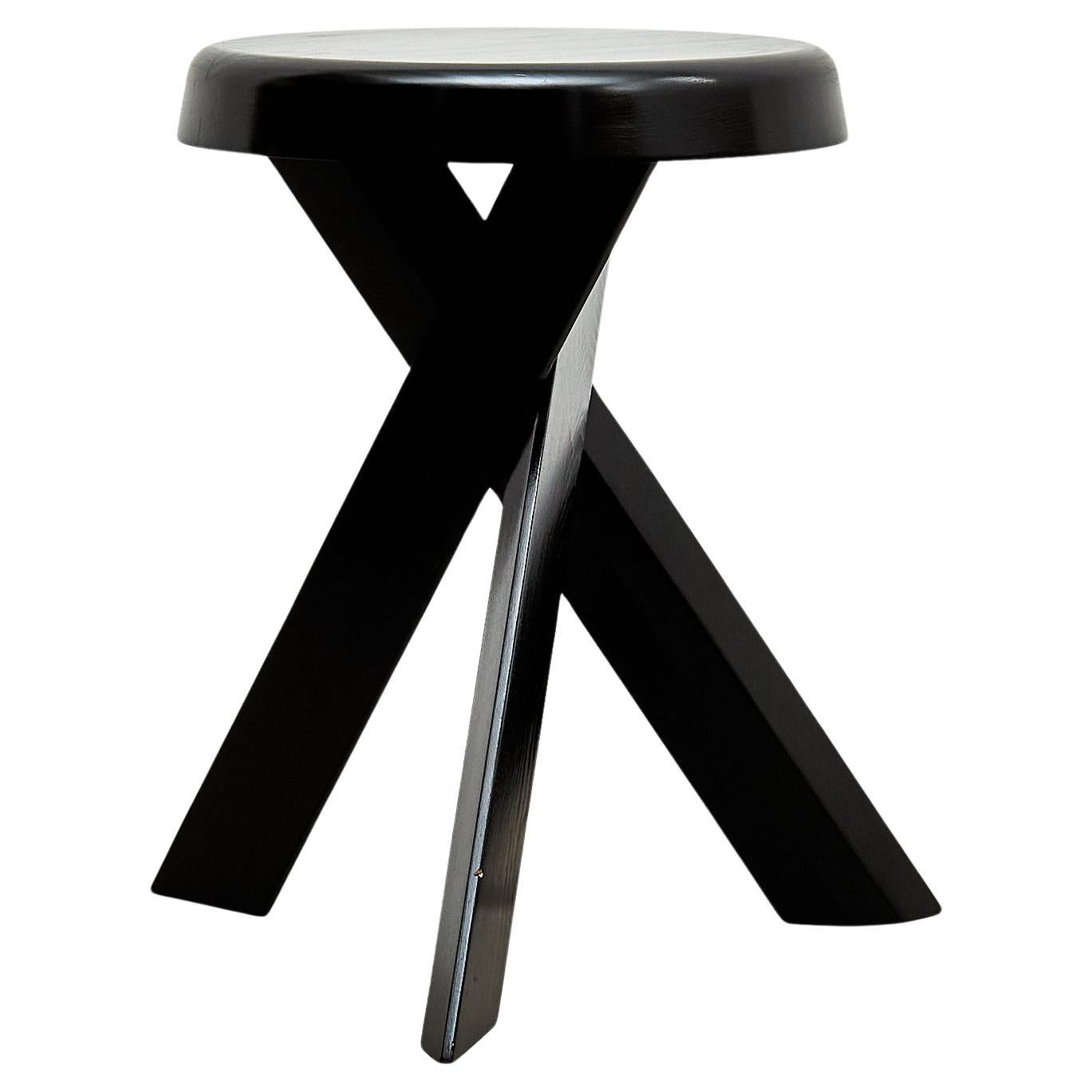 Pierre Chapo Mid Century Modern Special Black Edition S31A Wood Stool For Sale